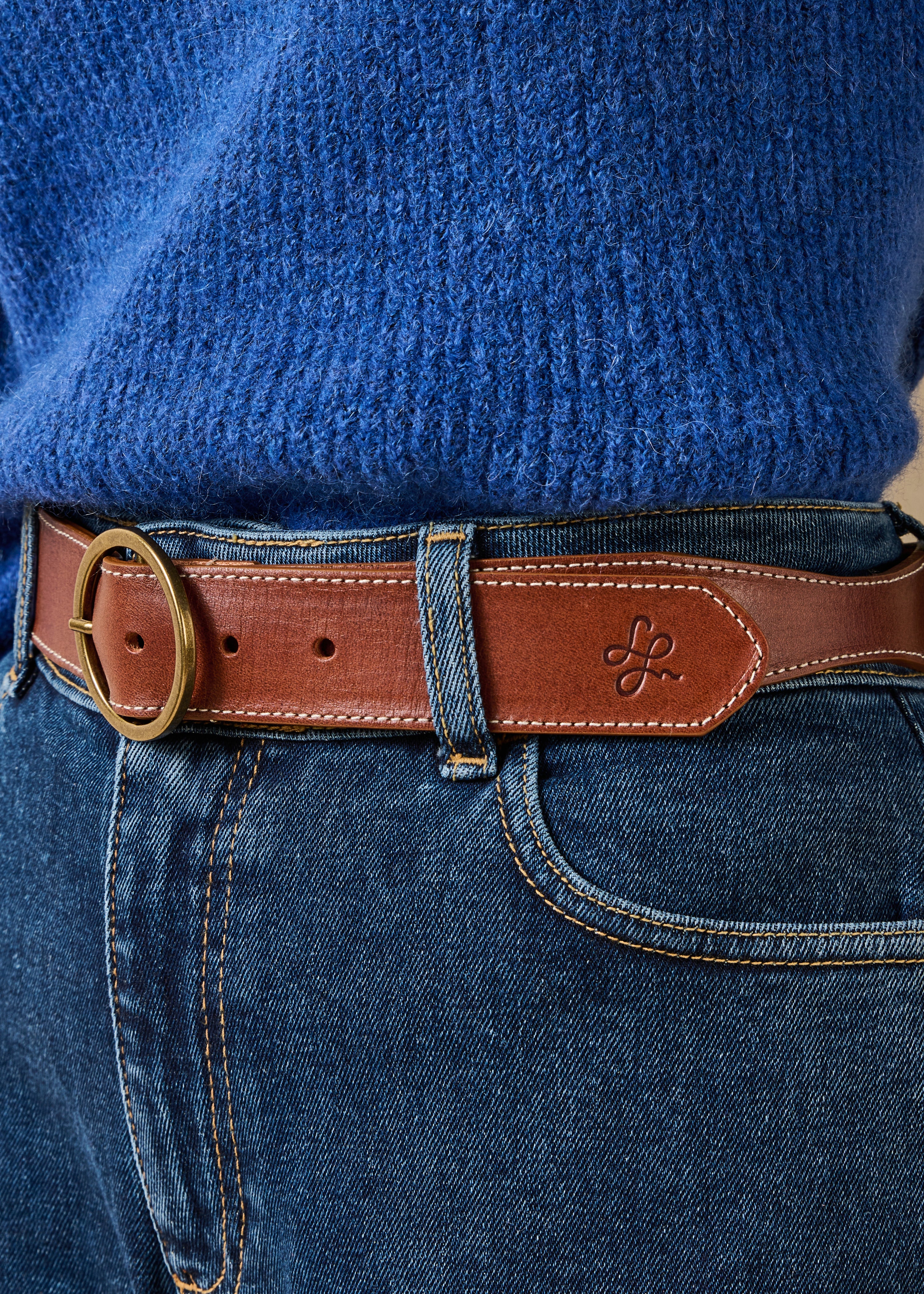 la-f-e-marabout-e-gamo-g-rtel-damen-camel-leder-goldschnalle image 1