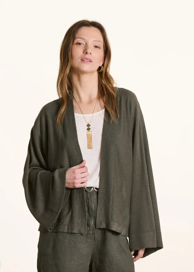 la-f-e-marabout-e-deving-strickjacke-khaki-weit image 1