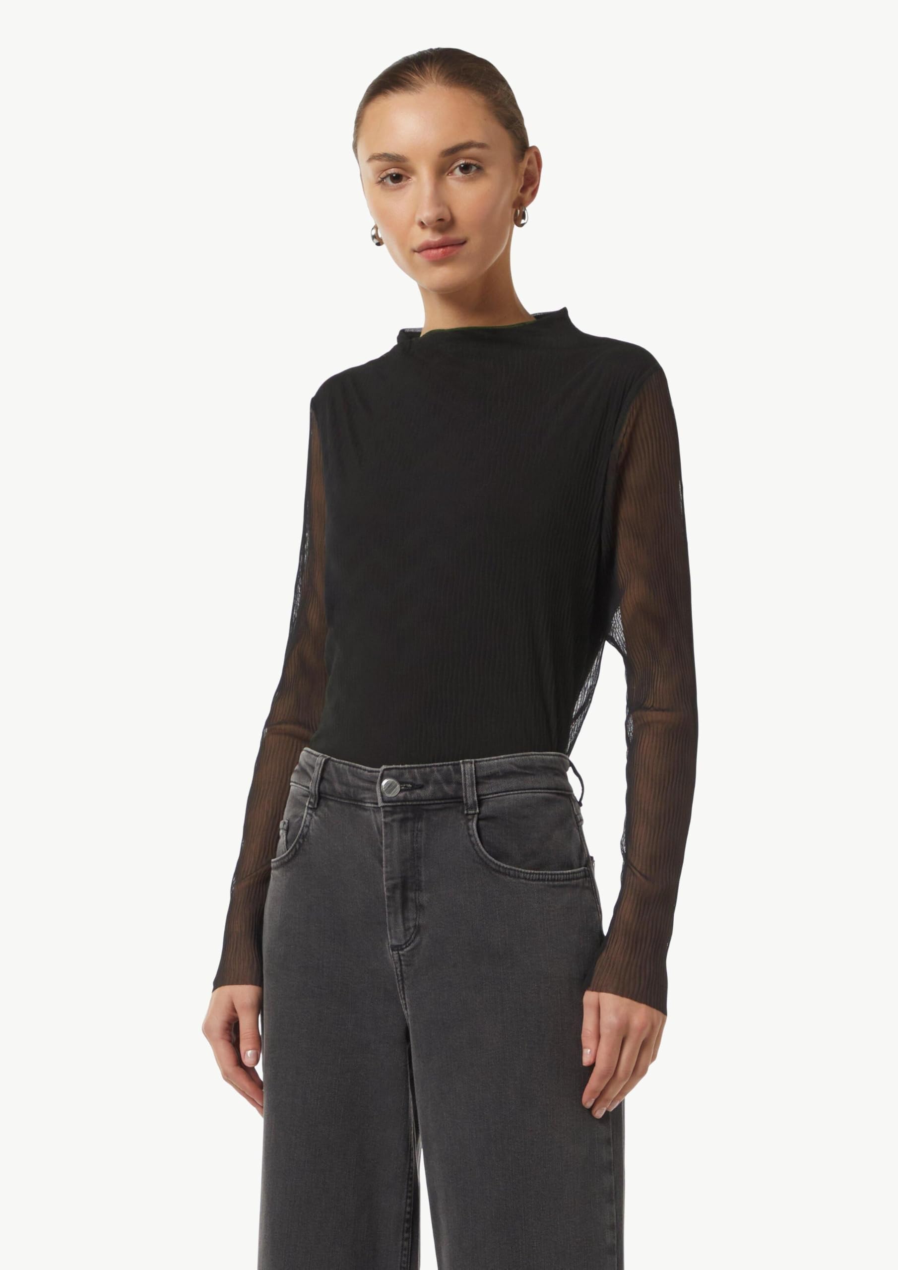 comma-2157793-mesh-longsleeve-gr-44-plissee-shirt image 8