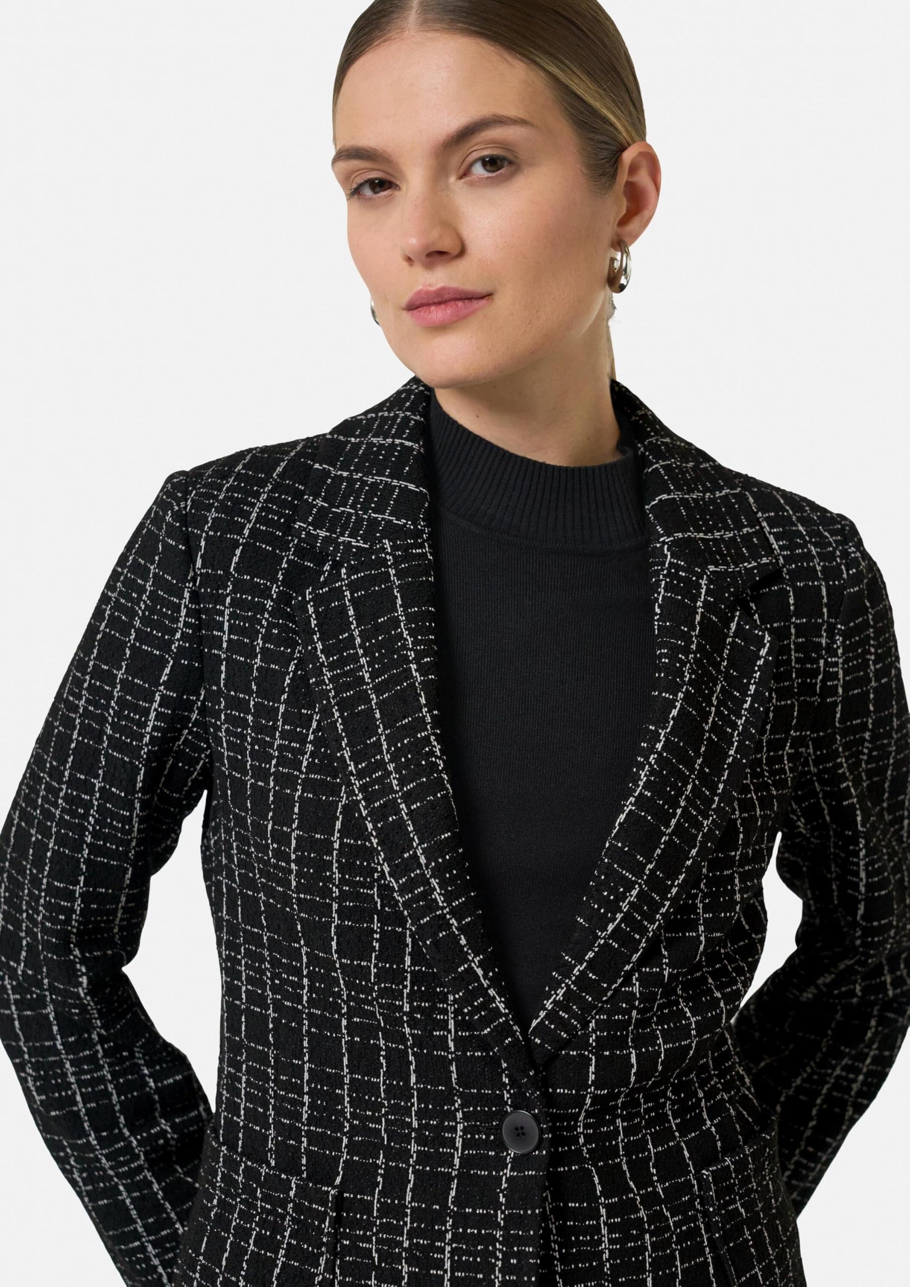comma-blazer-2158129-boucl-kariert-schwarz-gr-38 image 4