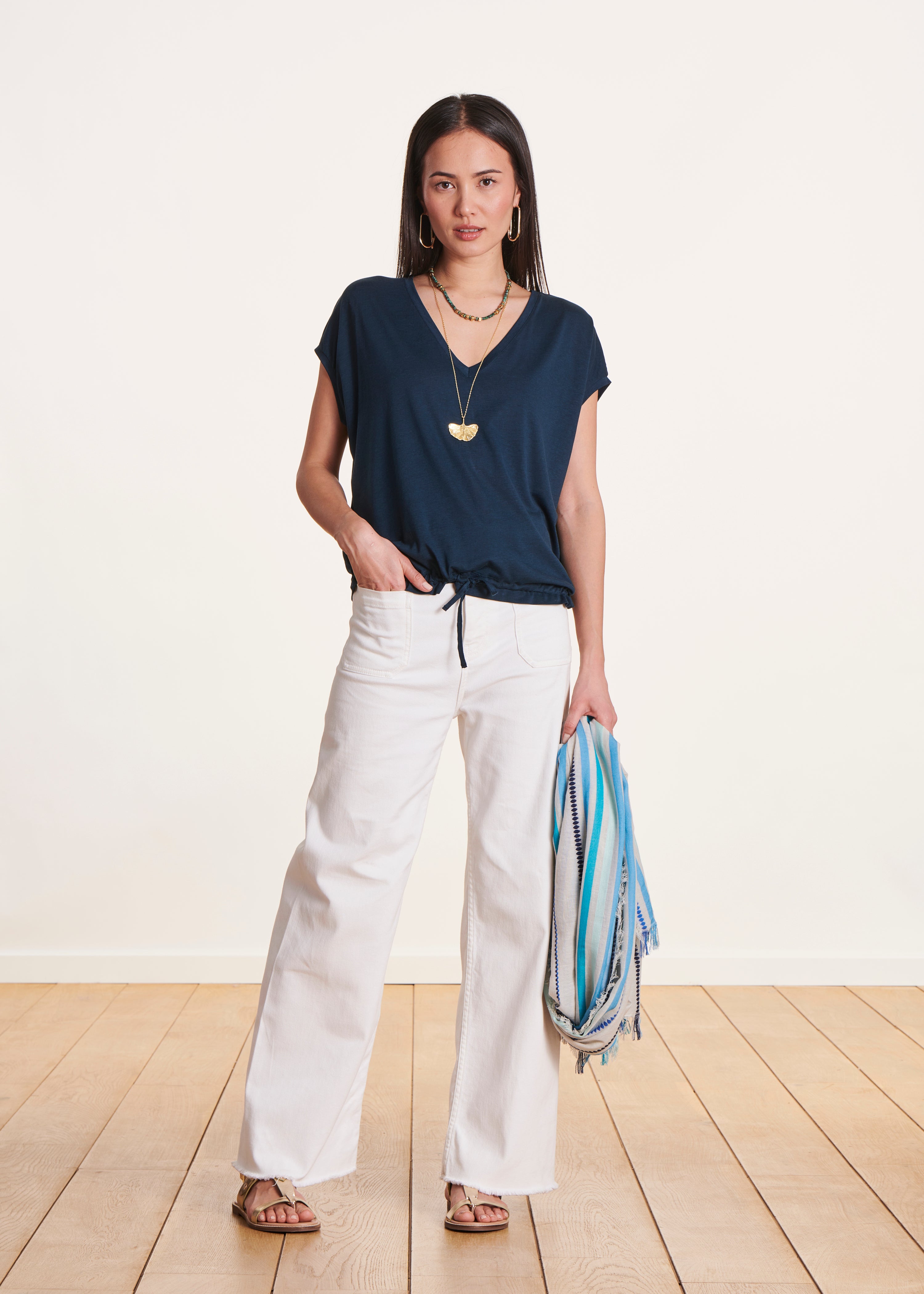 la-f-e-marabout-e-t-shirt-lyocell-petrol-kurzarm image 2