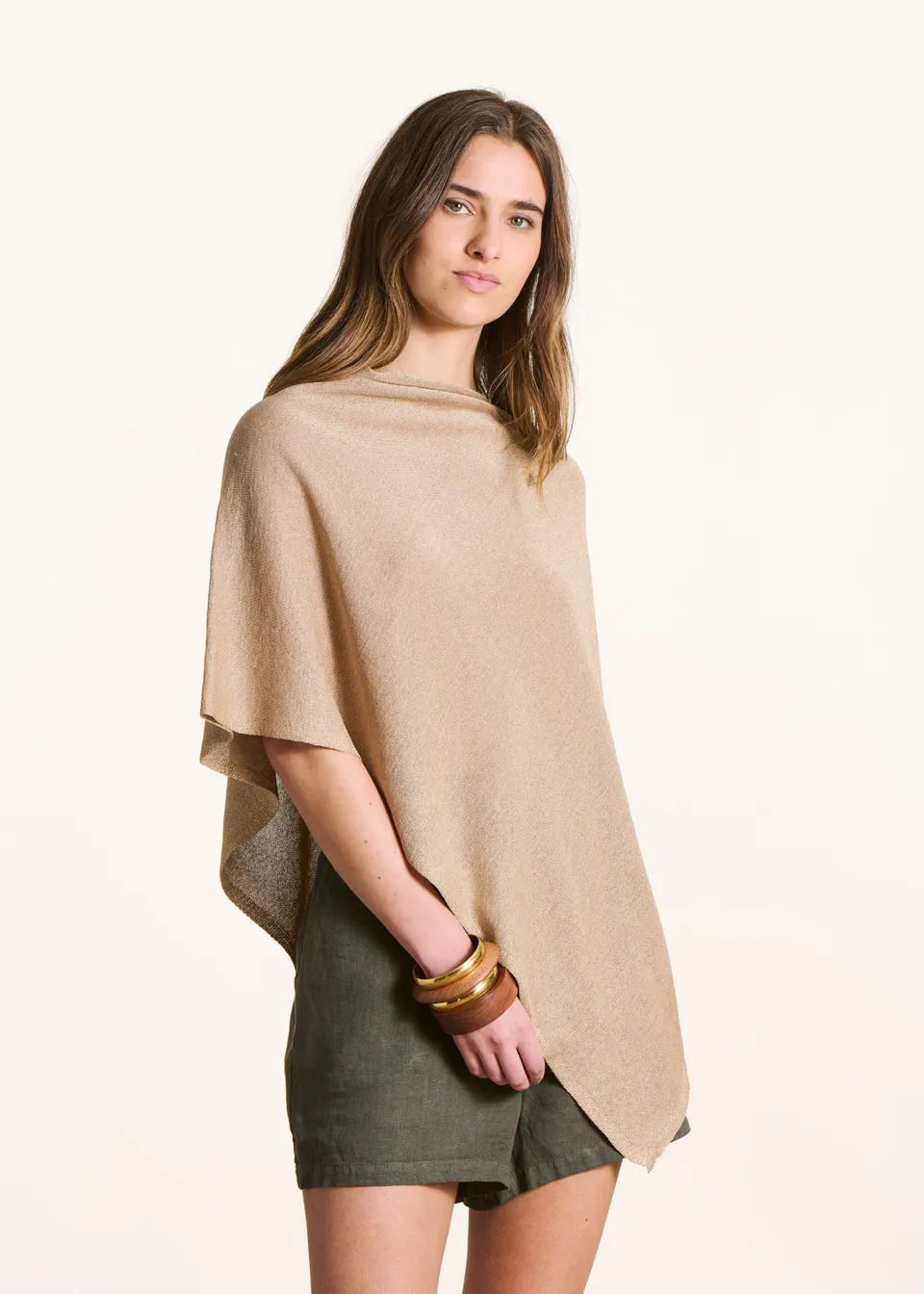 la-f-e-marabout-e-foncho-poncho-pullover-beige-one-size image 1