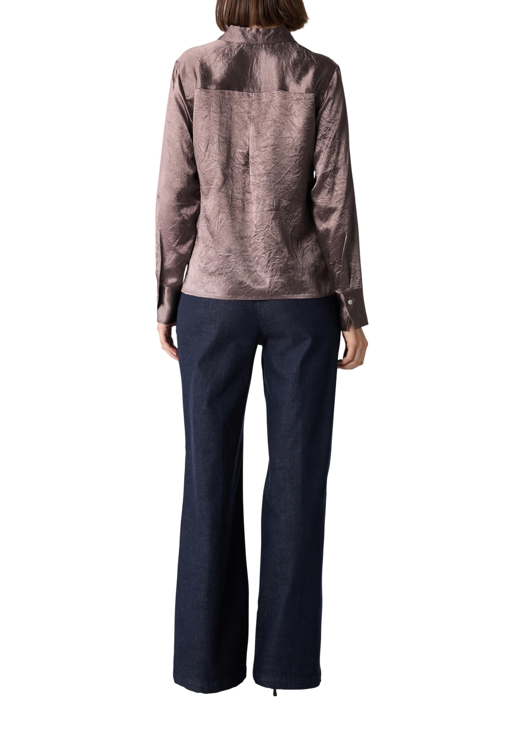 comma-hemdbluse-crinkled-satin-altrosa-damen image 2