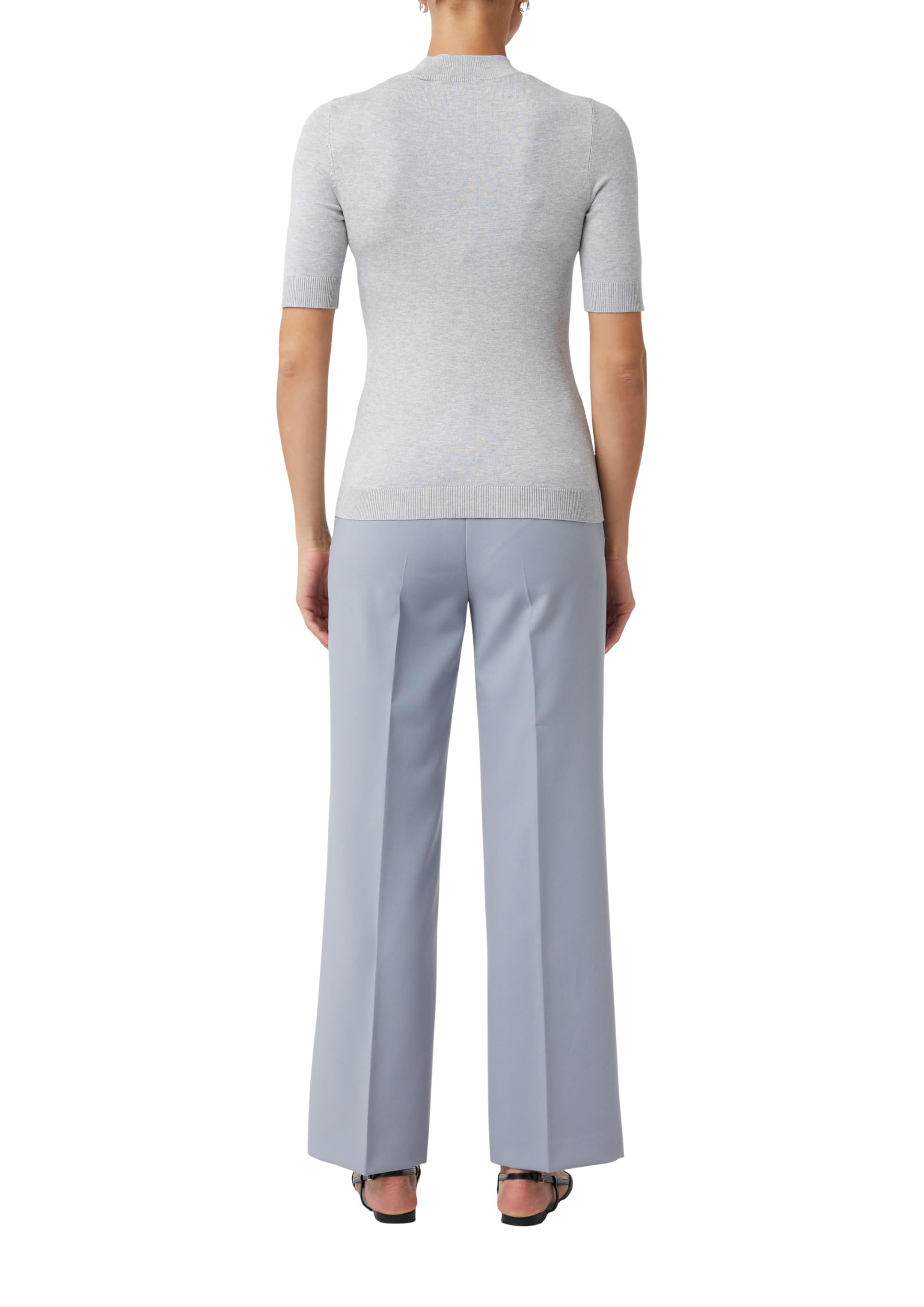 comma-knitwear-pullover-2171323-kurzarm-grau-meliert image 2