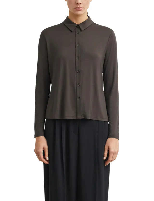 comma-blouses-jersey-bluse-hemdkragen-langarm-gr-e-40 image 1