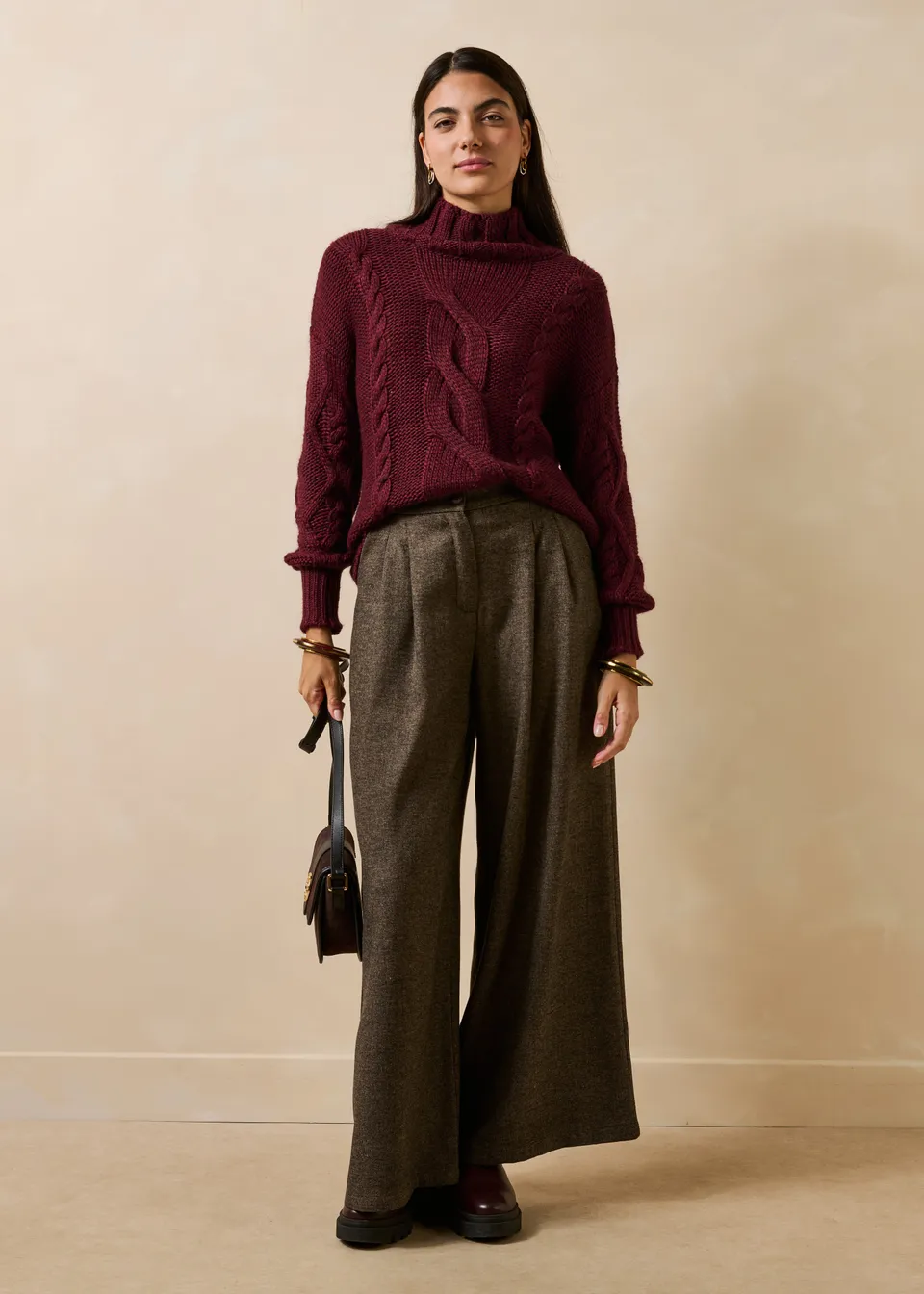 la-f-e-marabout-e-ezur-hose-braun-tweed-weit image 1