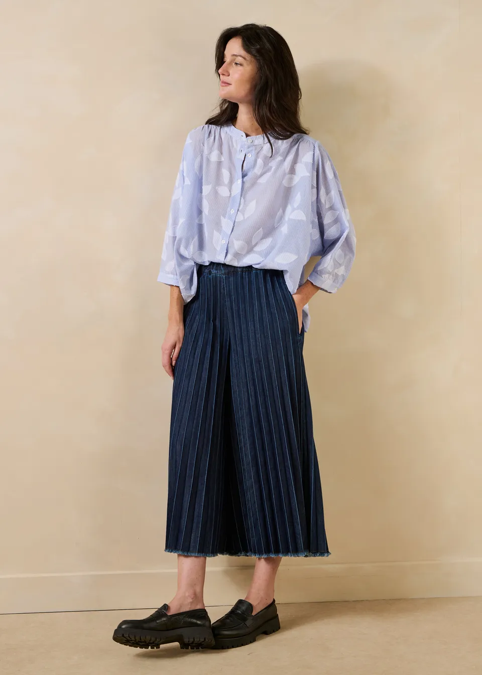 la-f-e-marabout-e-damaso-jeans-blau-denim-plissee-culotte image 1