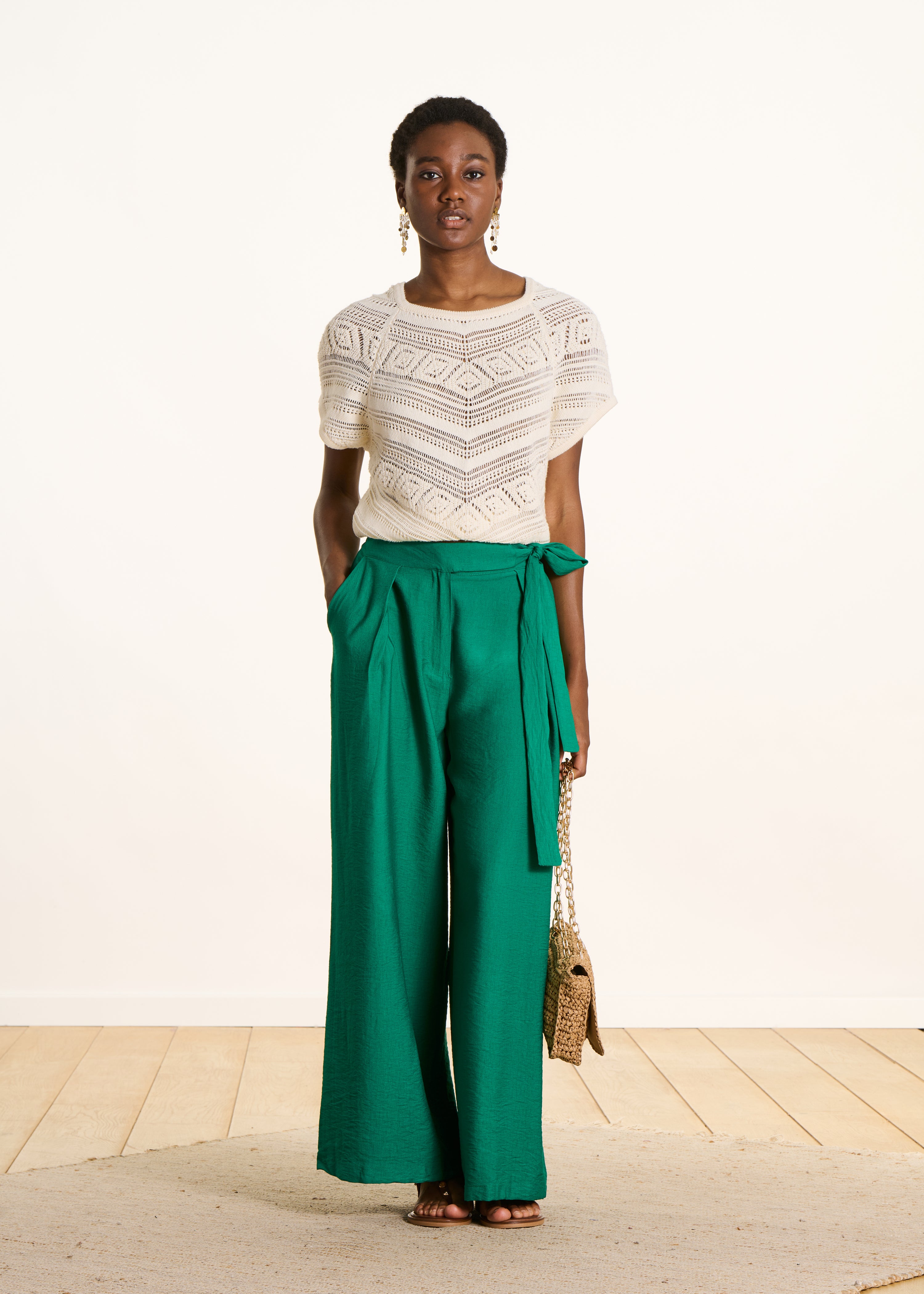 la-f-e-marabout-e-pantalons-hose-gr-n-weit-jacquard-bindeg-rtel image 1