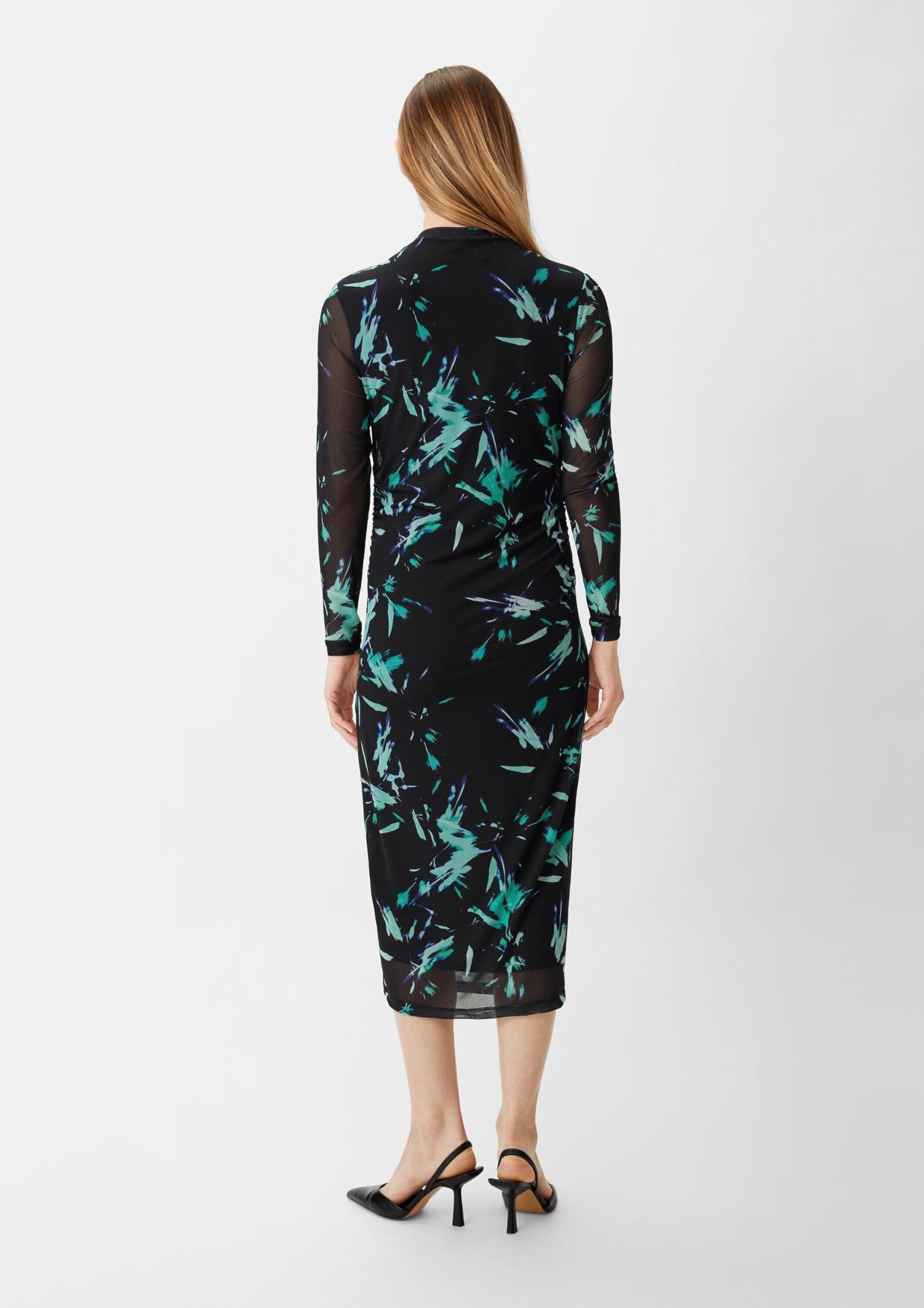 comma-mesh-midikleid-langarm-gr-38-mit-raffung image 6