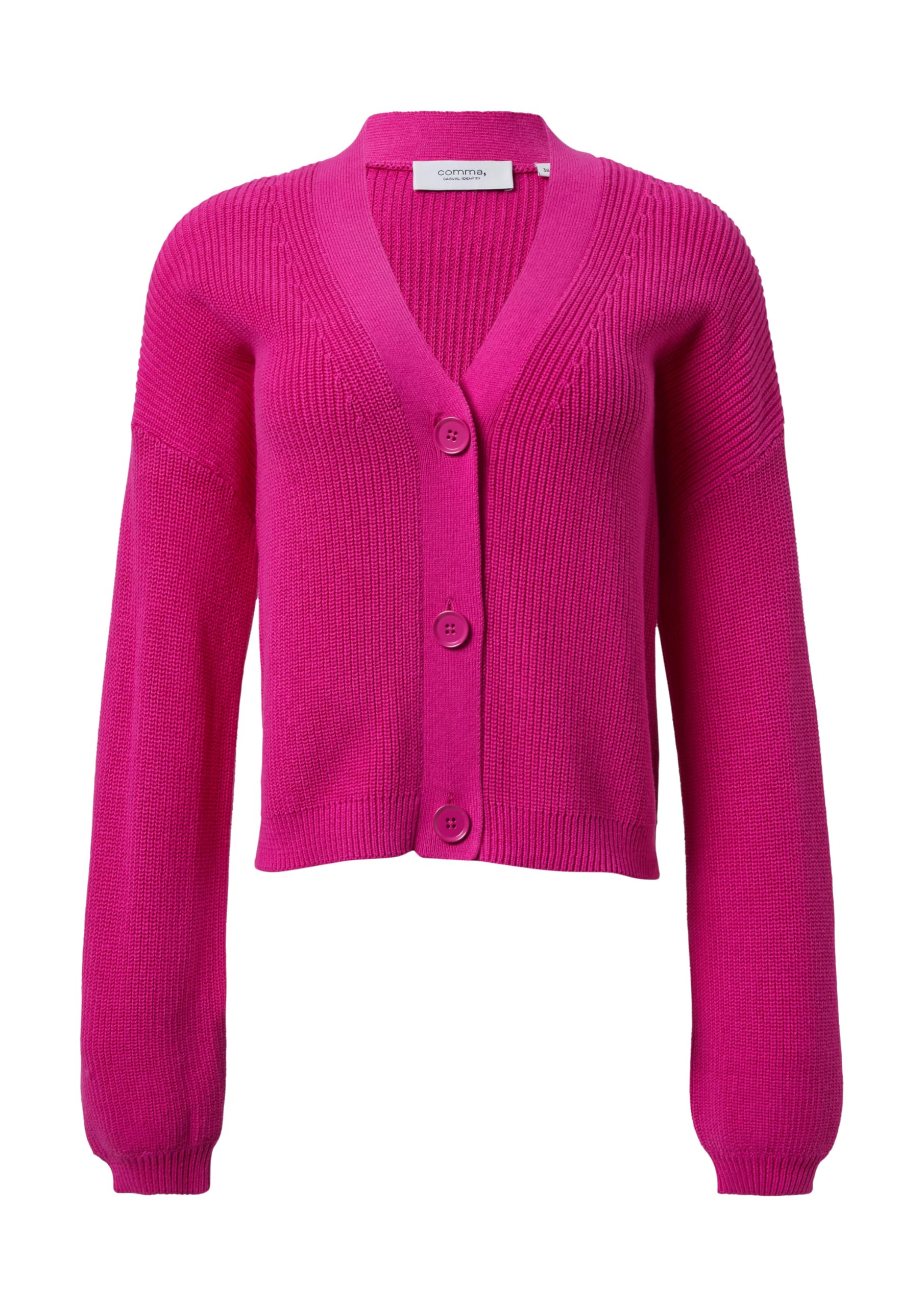 comma-cardigan-rippstruktur-strickjacke-creme-berschnitten image 3