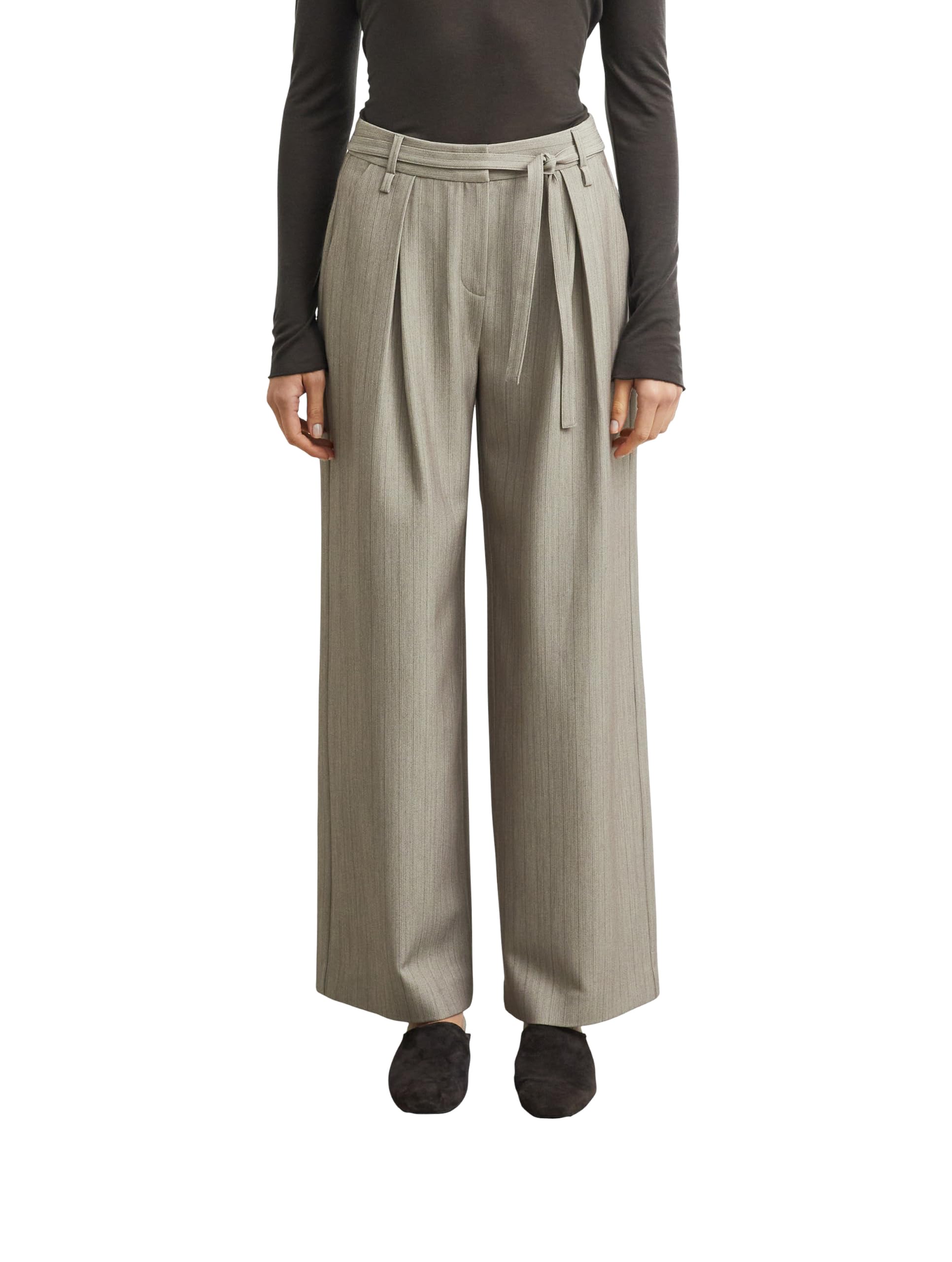 comma-hose-wide-leg-nadelstreifen-g-rtel-dunkelbraun image 7
