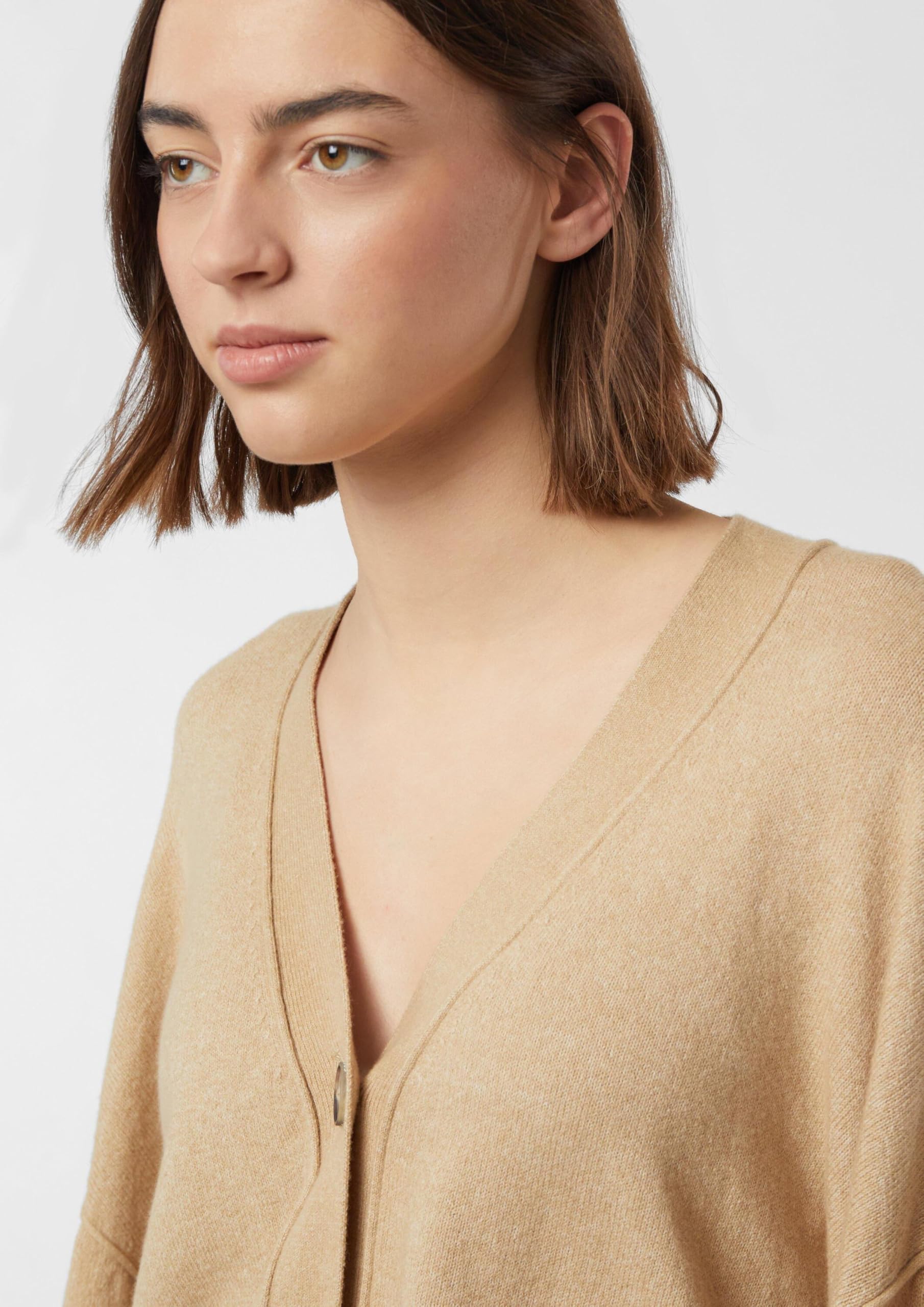 comma-strickjacke-feinstrick-oversize-v-ausschnitt-pastellt-rkis image 3