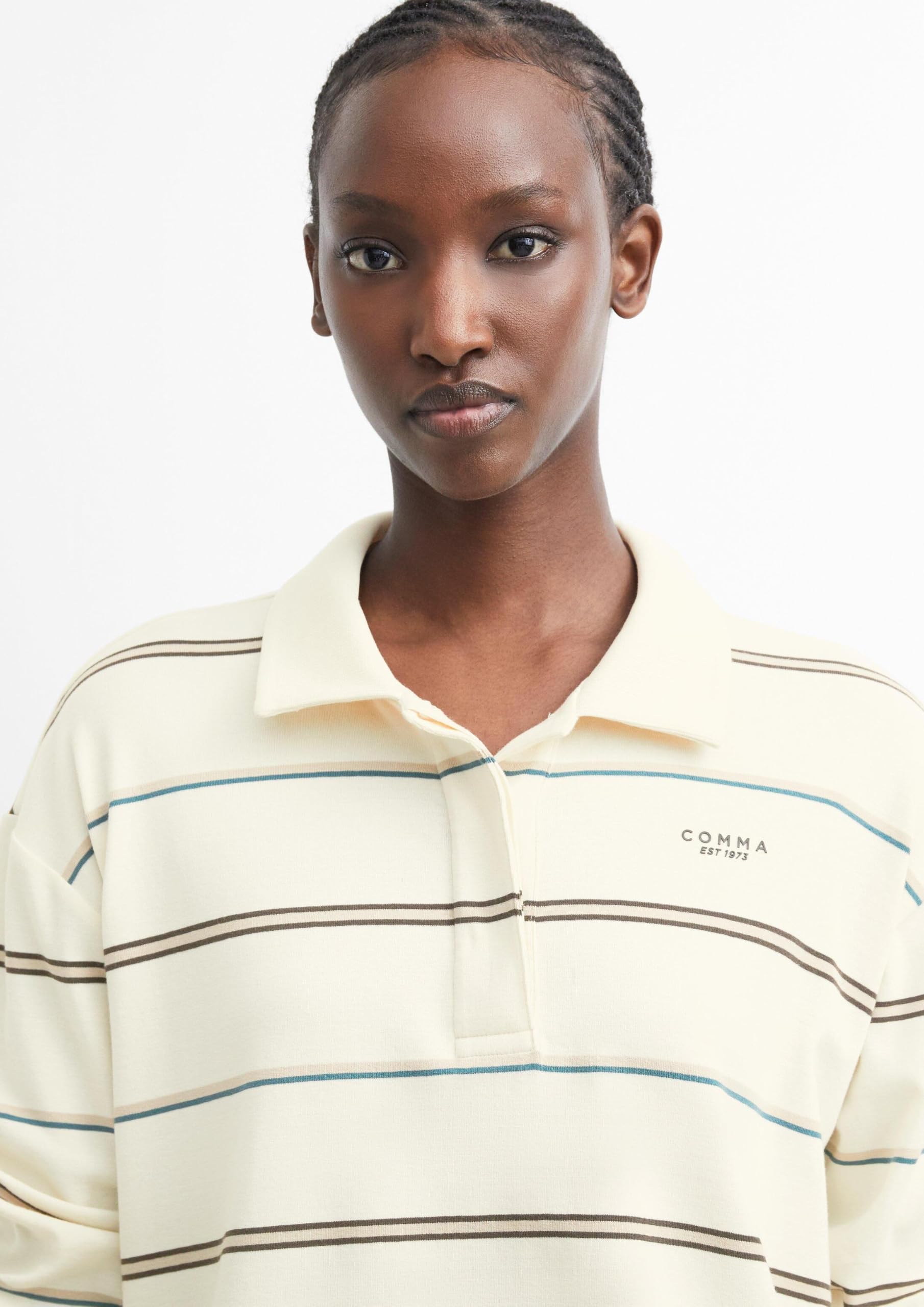 comma-tops-poloshirt-gr-46-relaxed-fit-jersey-streifen image 3