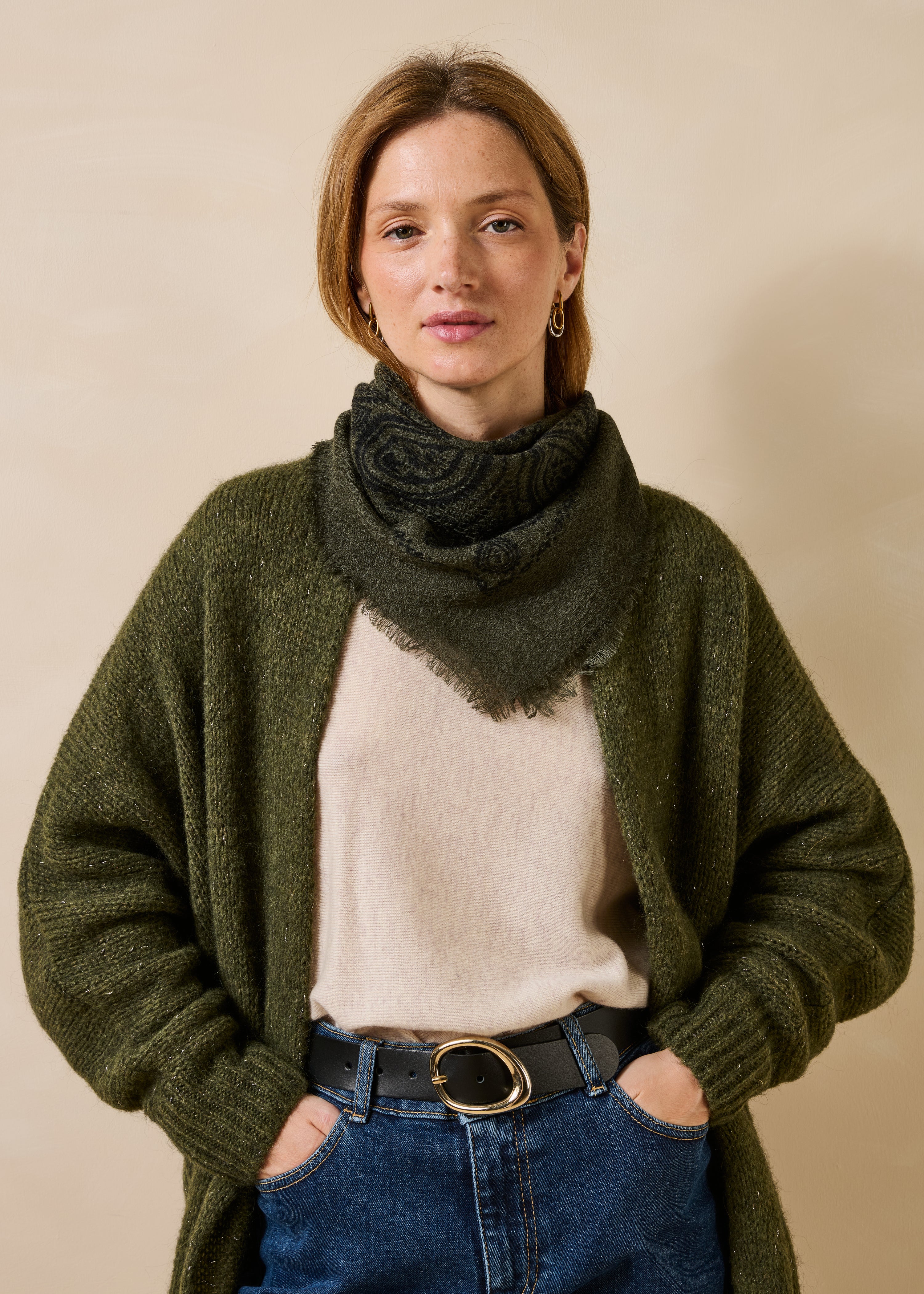 la-f-e-marabout-e-gourbi-tuch-quadratisch-khaki-damen image 3