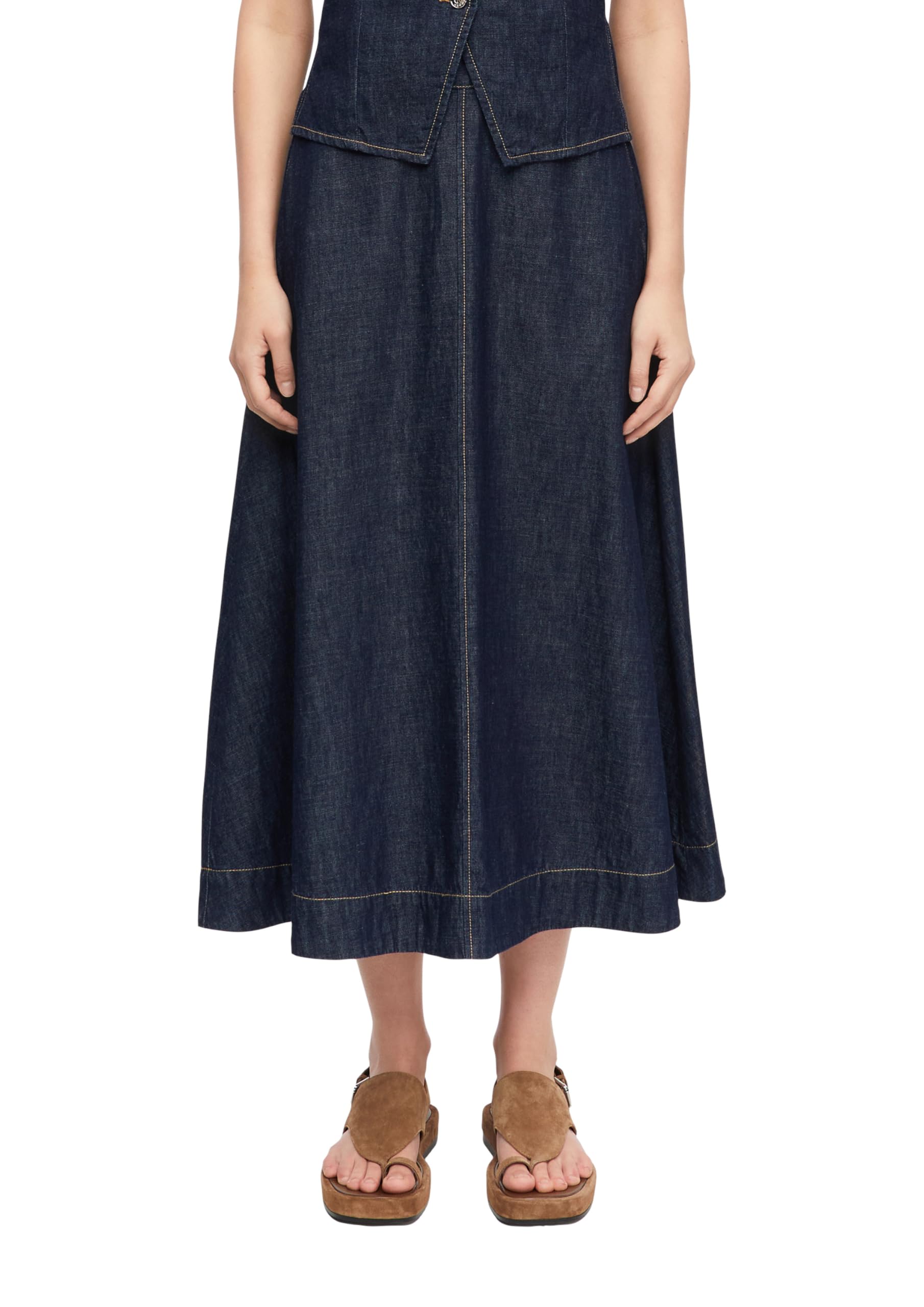 comma-skirts-jeansrock-a-linie-midi-denim-gr-34 image 1