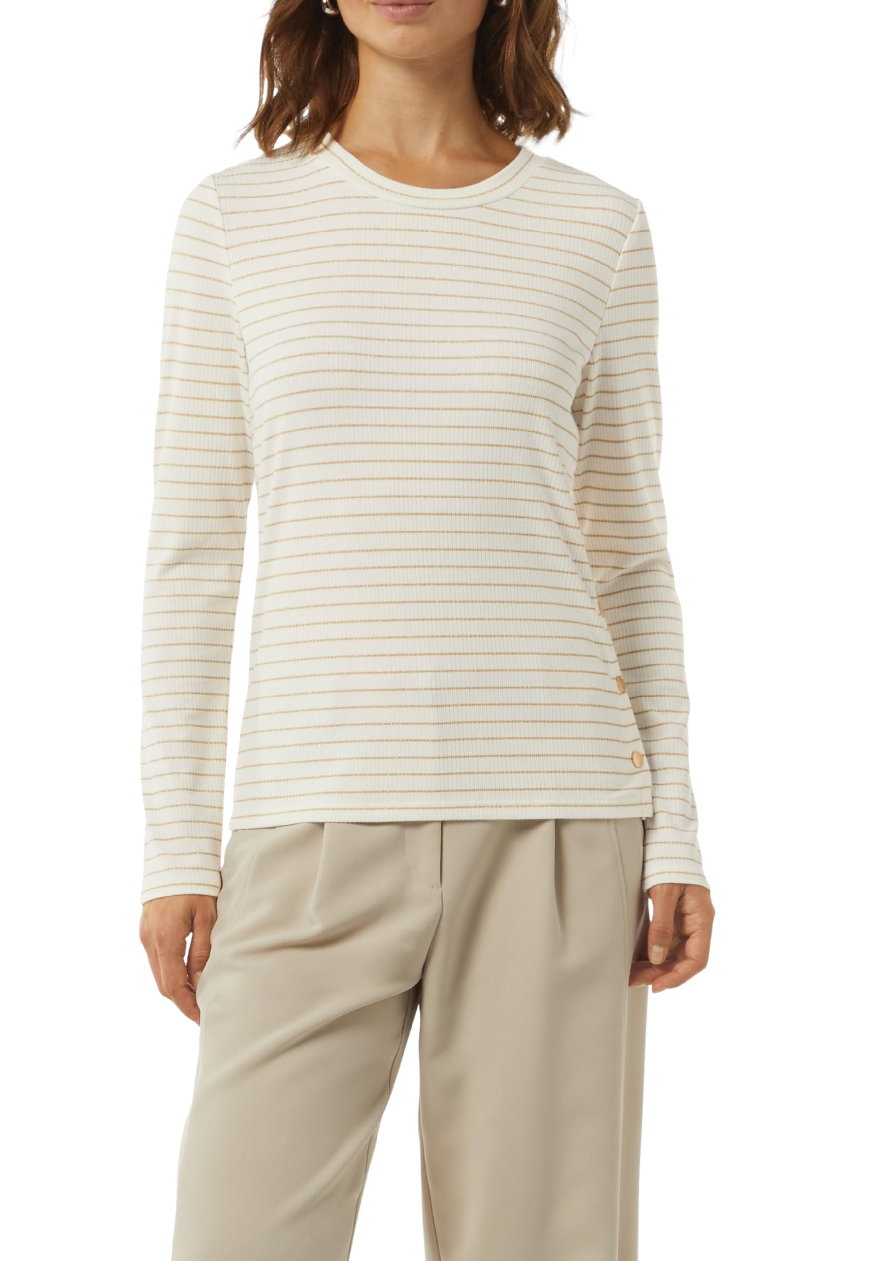 comma-langarmshirt-glitzergarn-streifen-damen-34-wei image 1