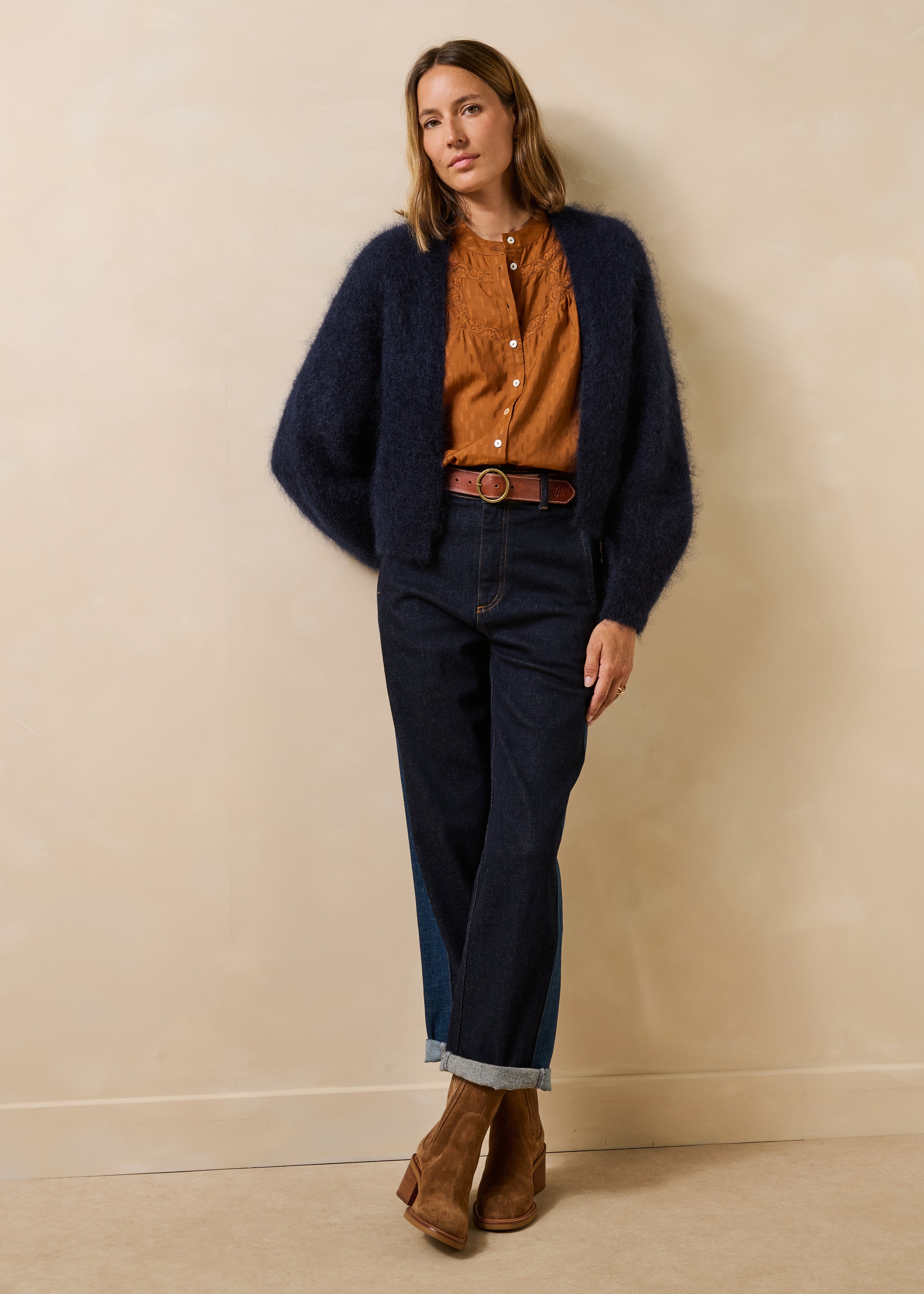 la-f-e-marabout-e-genesia-gilet-marine-mohair-kurz-offen image 2