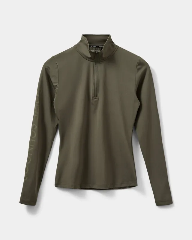 sofie-schnoor-sport-mallory-langarmshirt-army-green-zip image 1