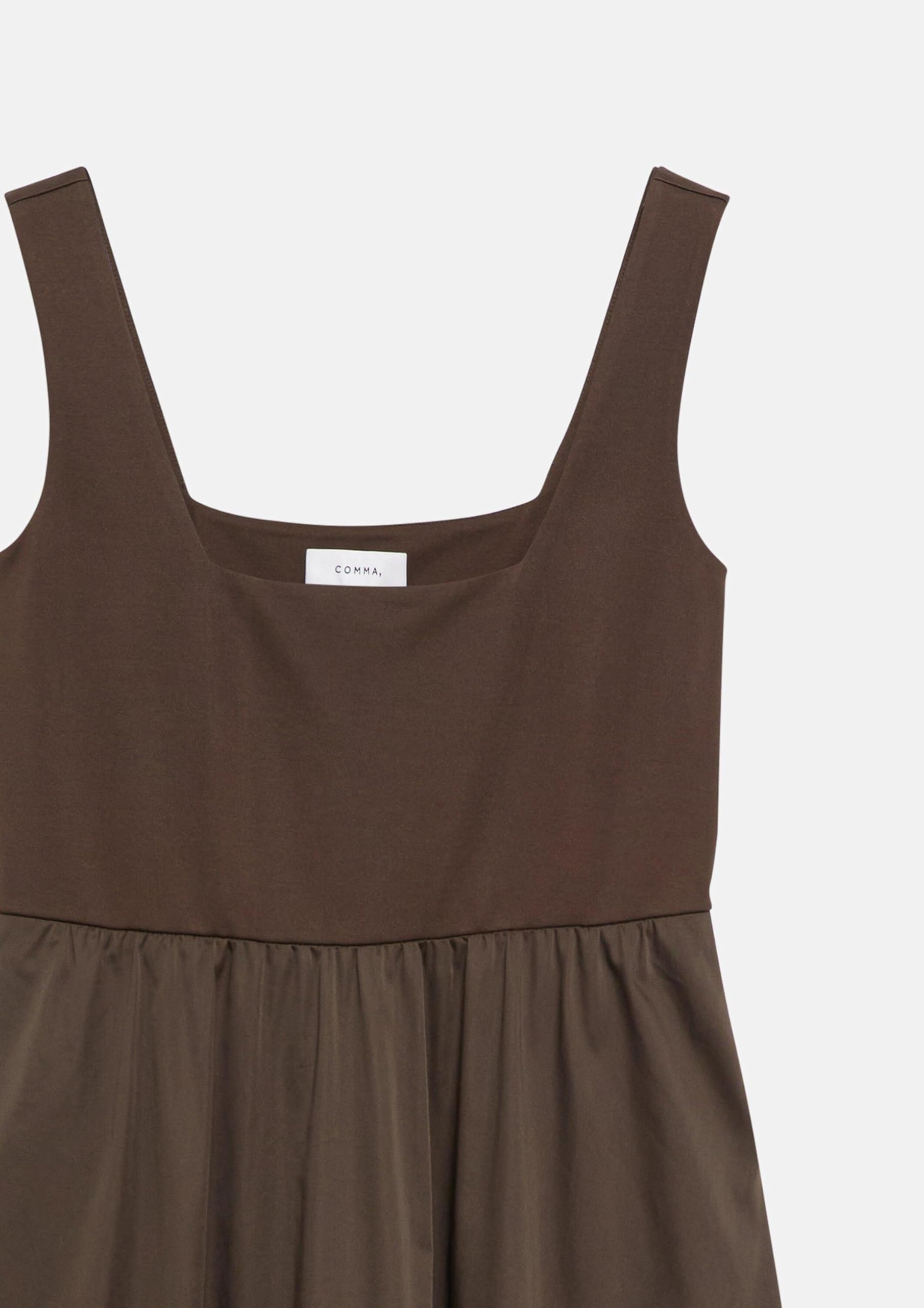 comma-jersey-popeline-kleid-gr-36-lang-dunkelbraun-taschen image 5