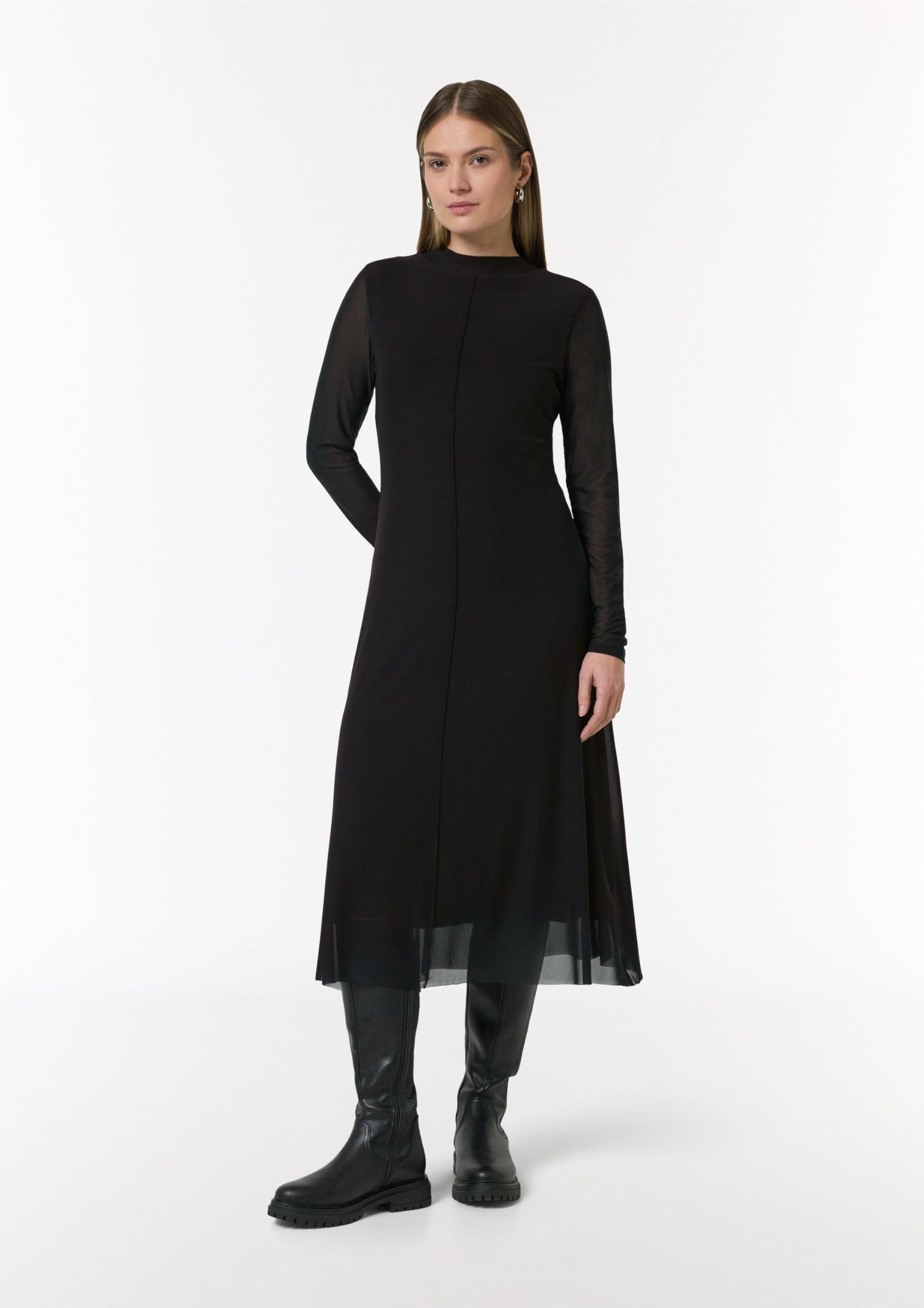 comma-mesh-midi-kleid-schwarz-gr-38-stehkragen image 6