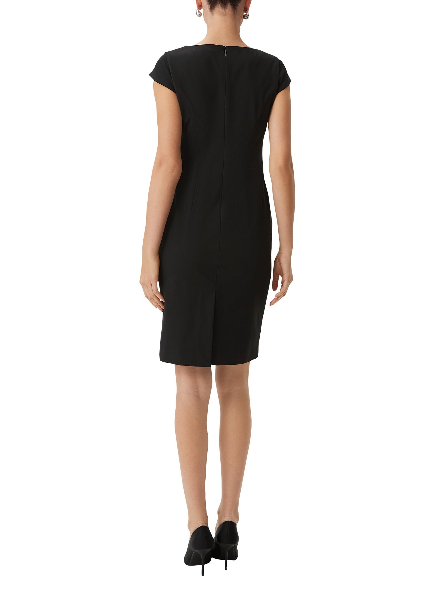 comma-kleid-mit-kapp-rmeln-navy-damenkleid-kurz image 2