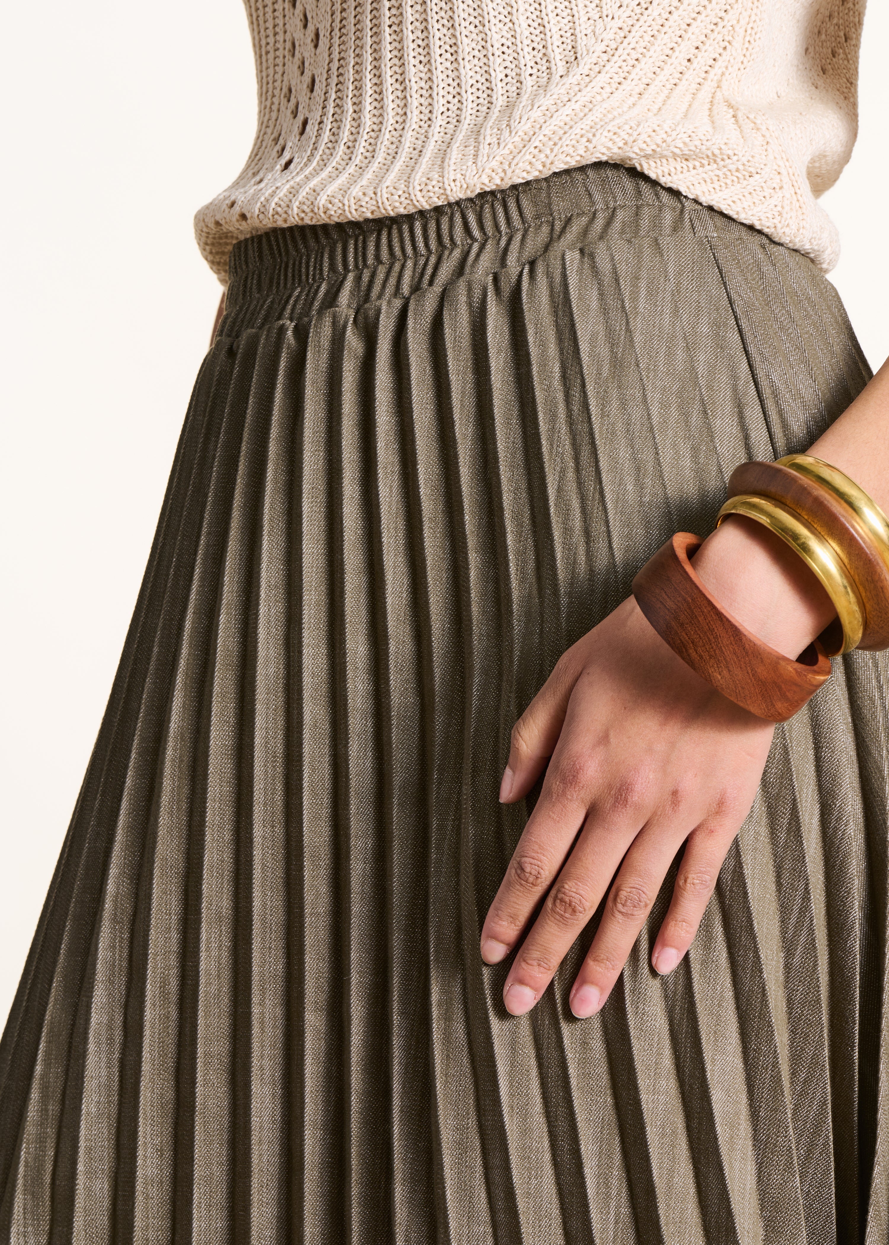 la-f-e-marabout-e-donut-plissee-rock-khaki-midi image 5