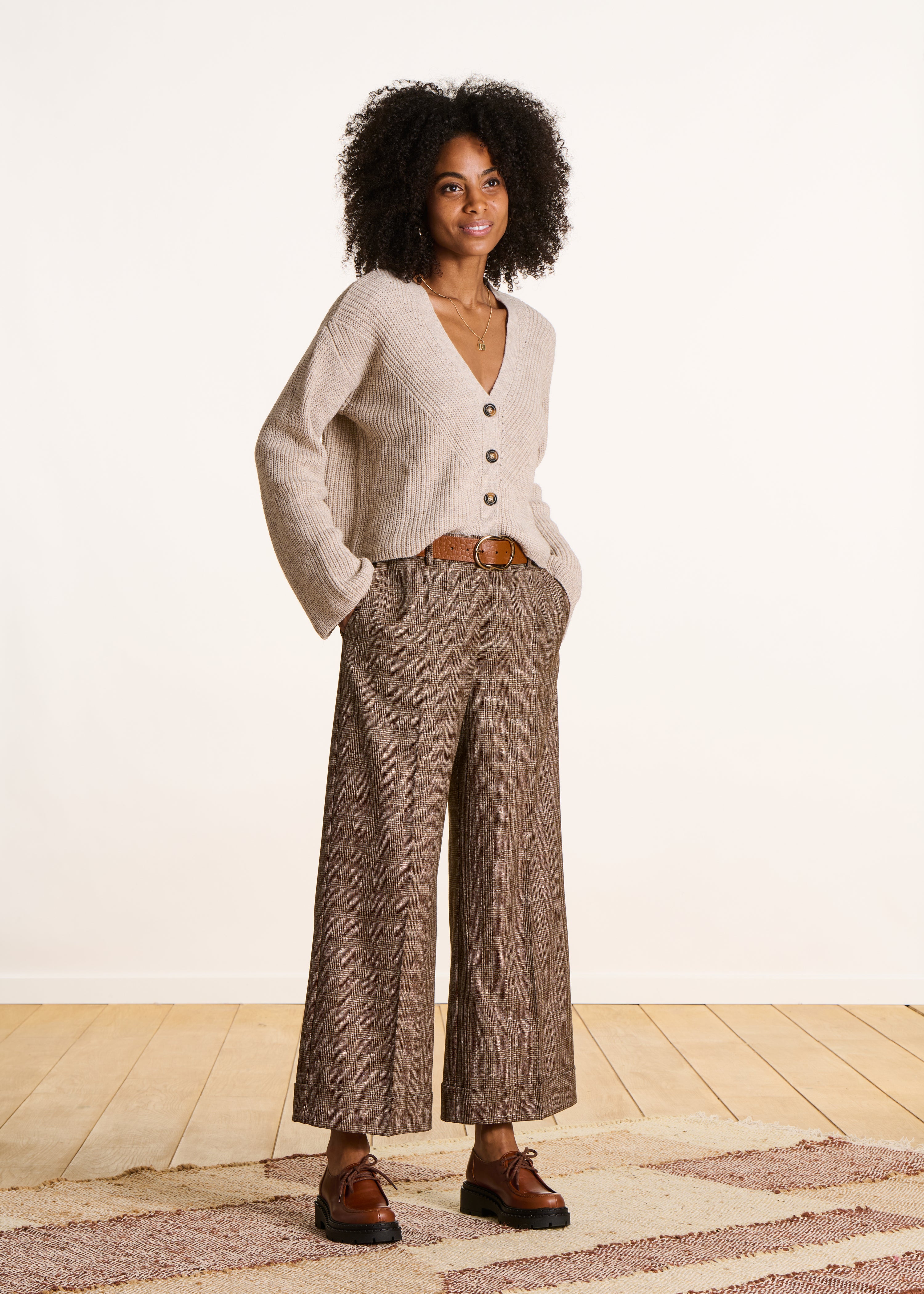 la-f-e-marabout-e-strickweste-beige-kurz-wolle-alpaka-damen image 2