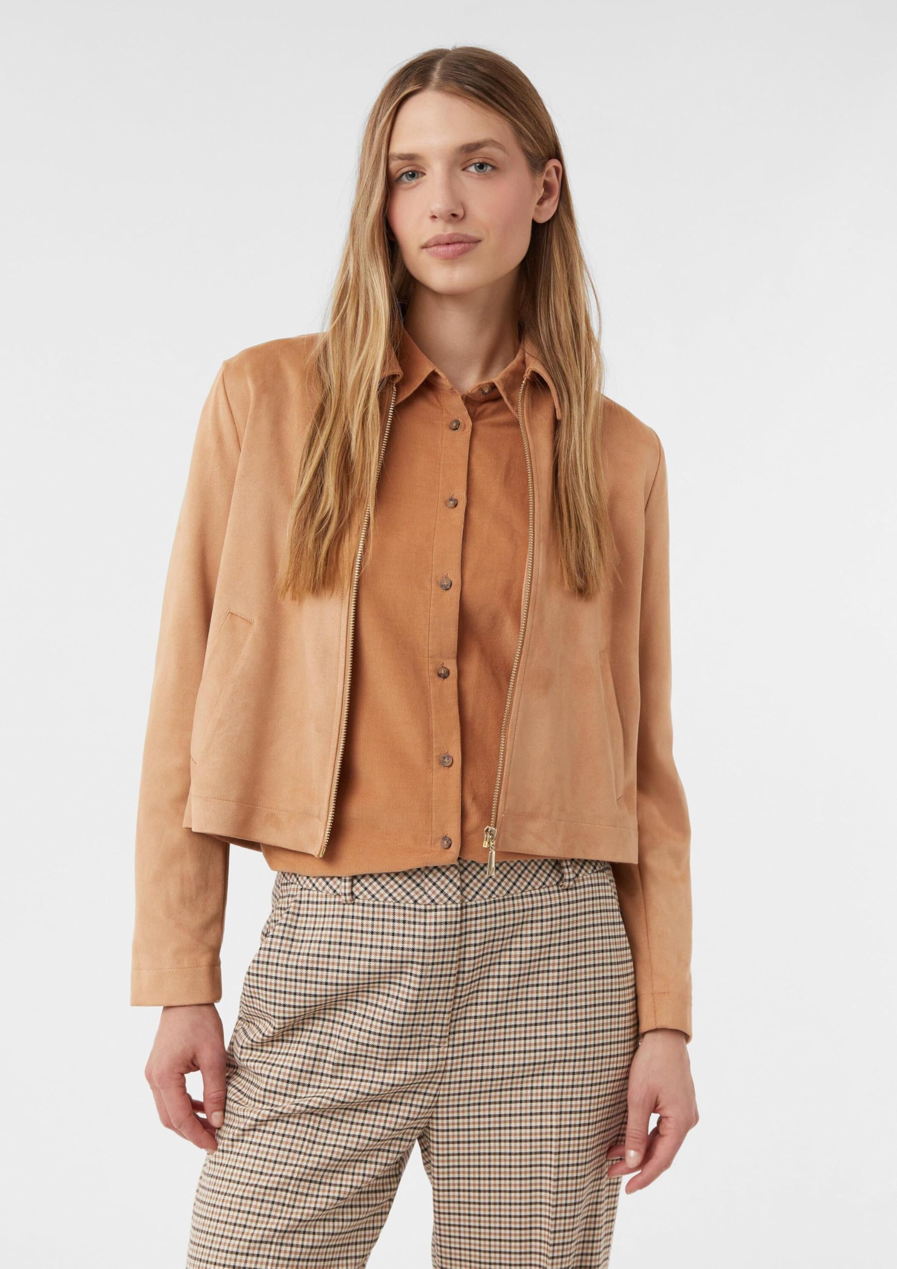comma-veloursleder-imitat-jacke-gr-e-38-mit-rei-verschluss image 7