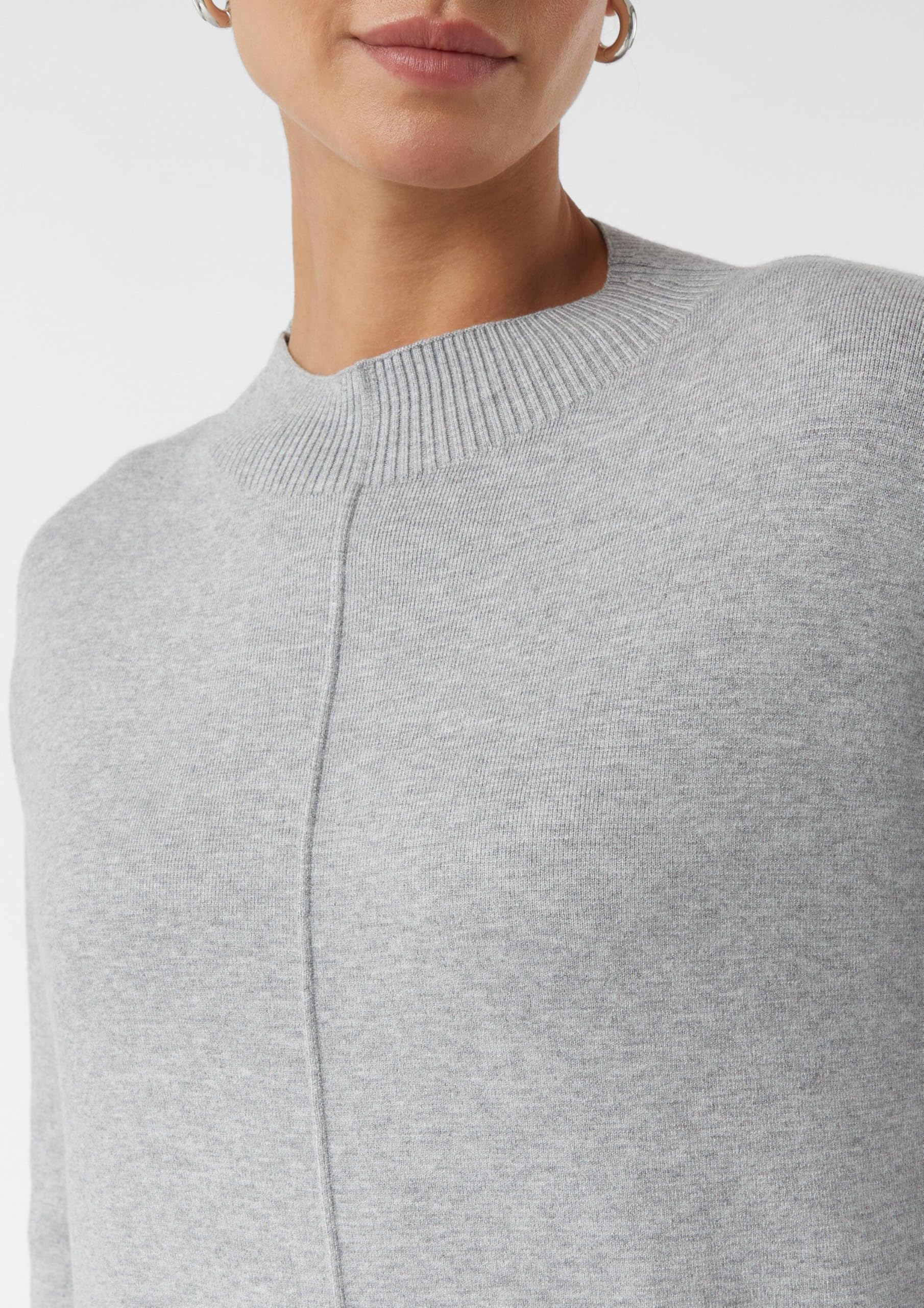comma-feinstrickpullover-gr-e-40-grau-viskosemix-stehkragen image 5
