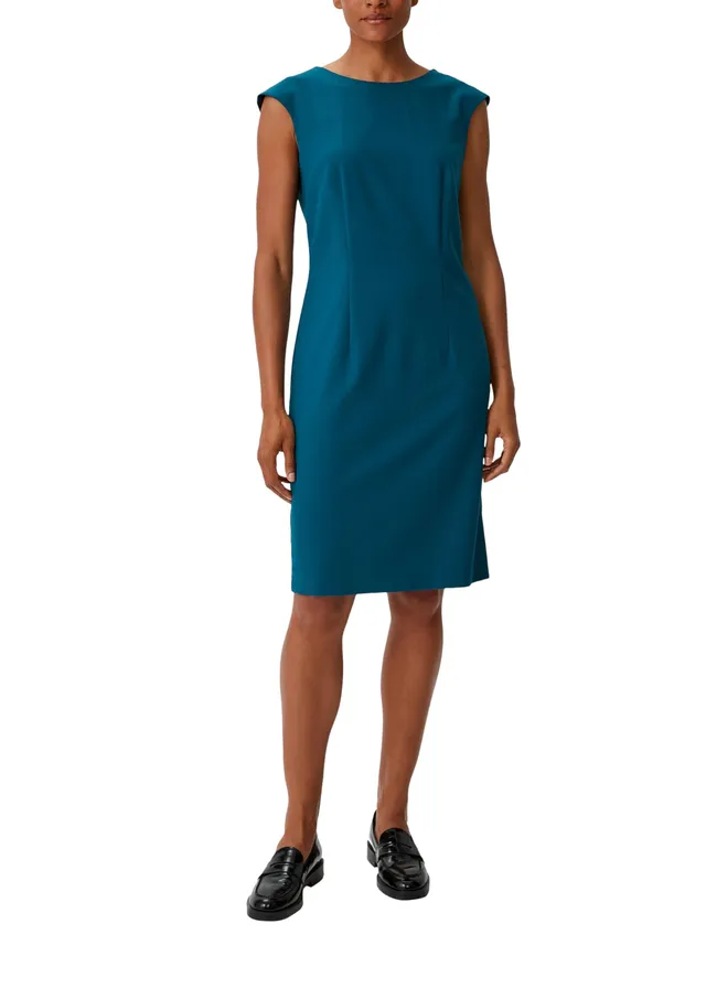 comma-kleid-twill-viskosemix-damenkleid-gr-40-dunkelt-rkis image 1