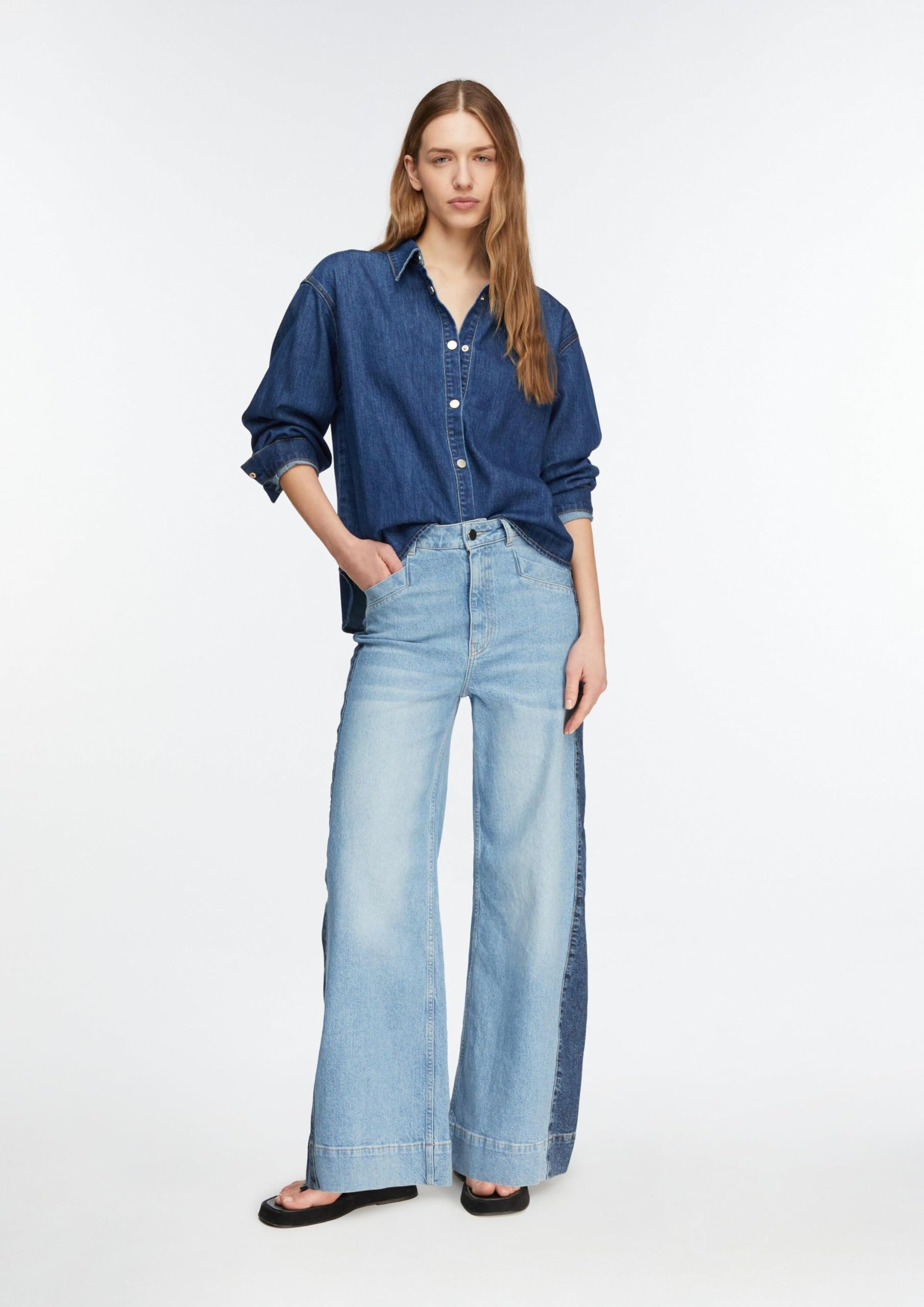 comma-anna-wide-leg-jeans-high-rise-gr-38-mit-streifen image 7