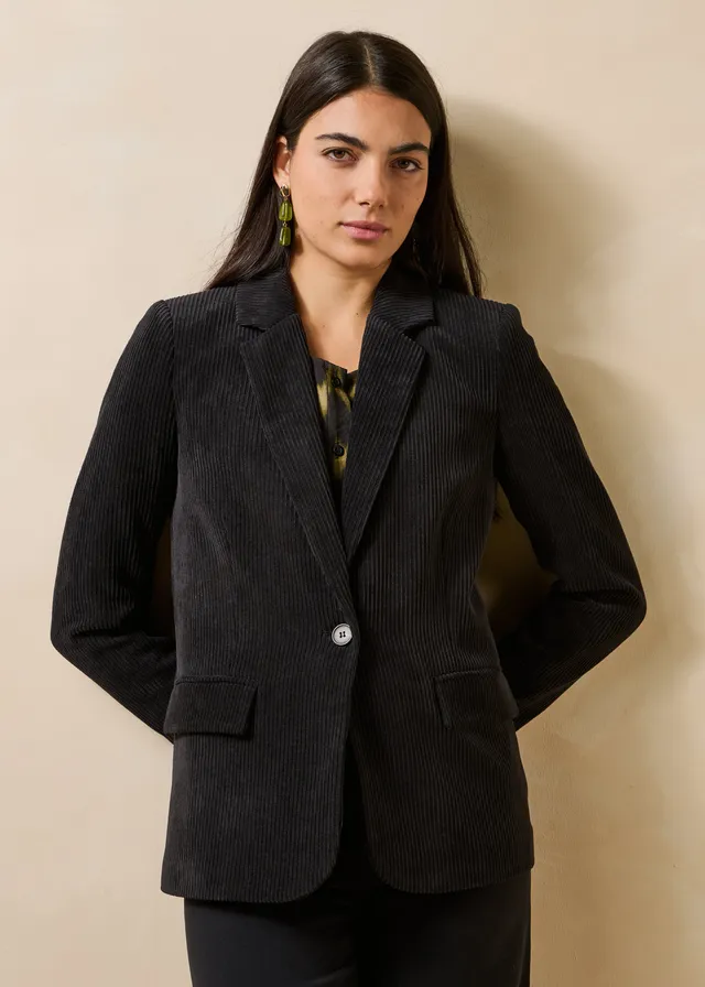 la-f-e-marabout-e-galina-blazer-schwarz-cord-ein-knopf image 1