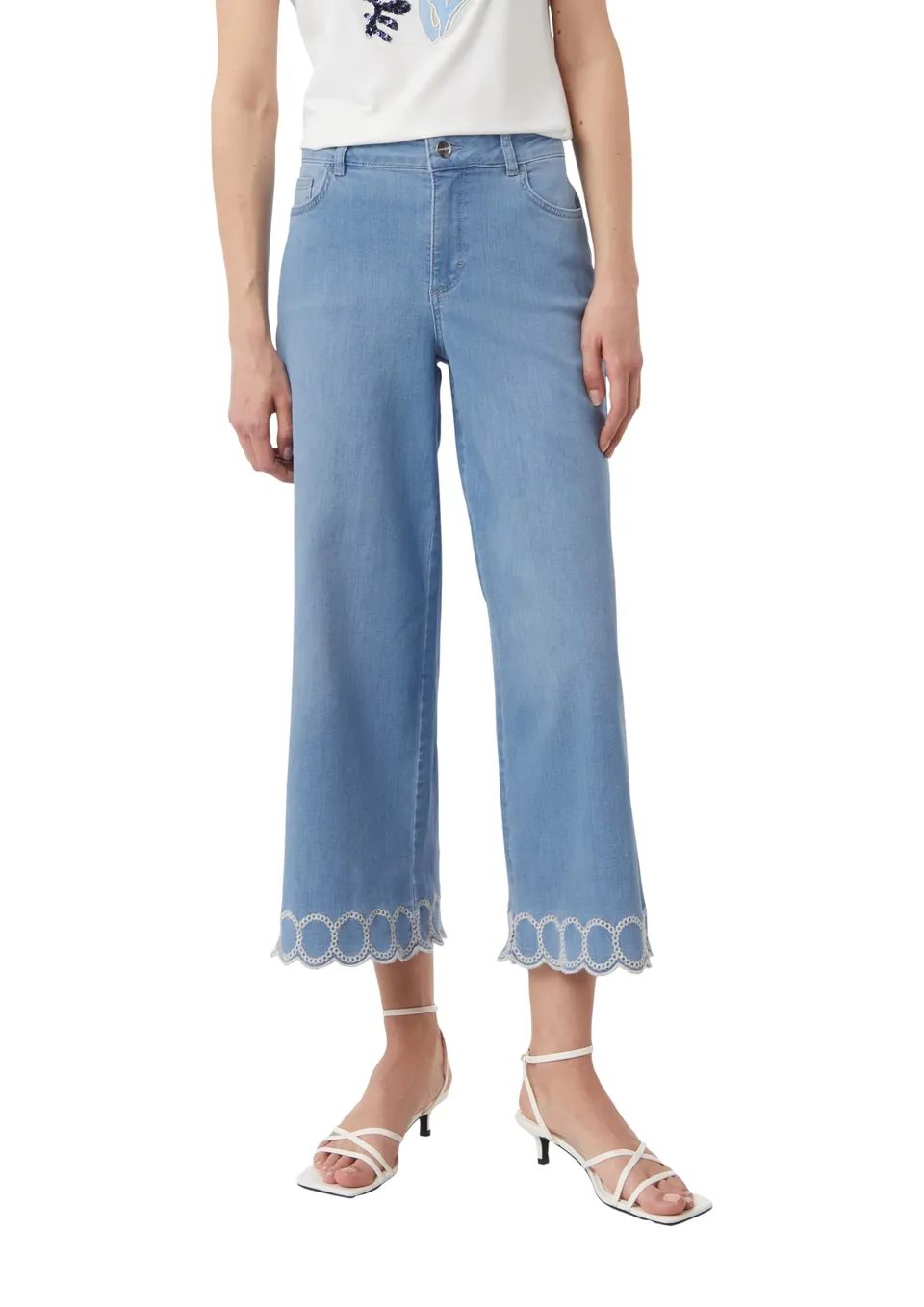 comma-jeans-culotte-loose-fit-stickerei-saum image 1