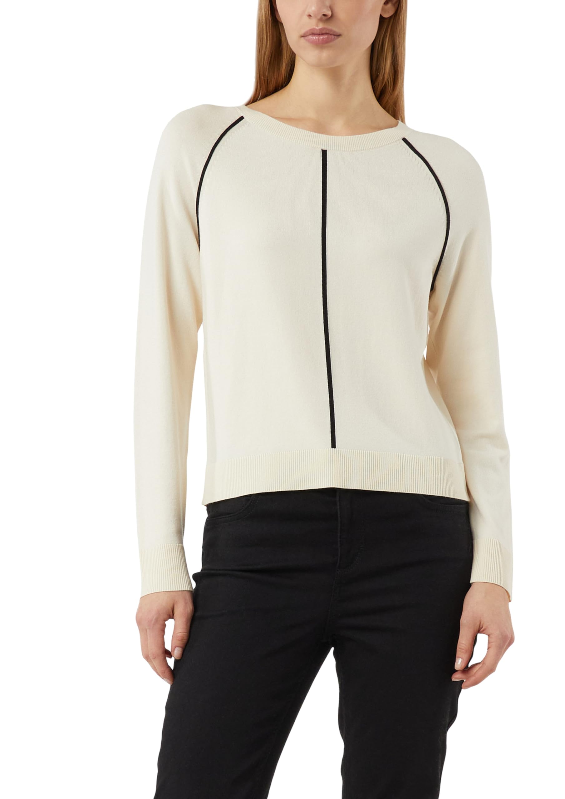 comma-strickpullover-feinstrick-kontrast-beige-pullover image 8
