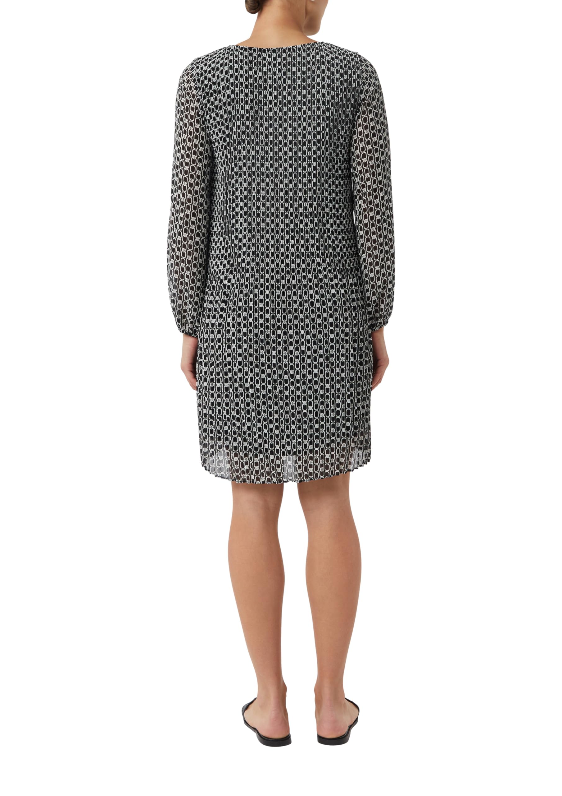 comma-dresses-chiffonkleid-plissee-print-midi-schwarz image 2