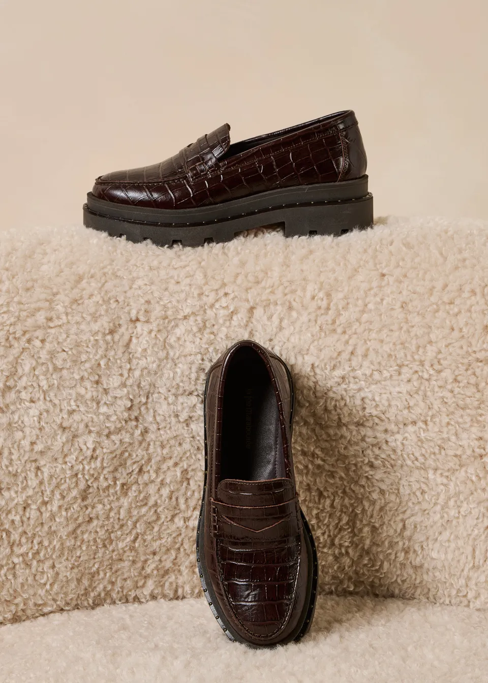 la-f-e-marabout-e-ganza-loafer-braun-kroko-leder image 1