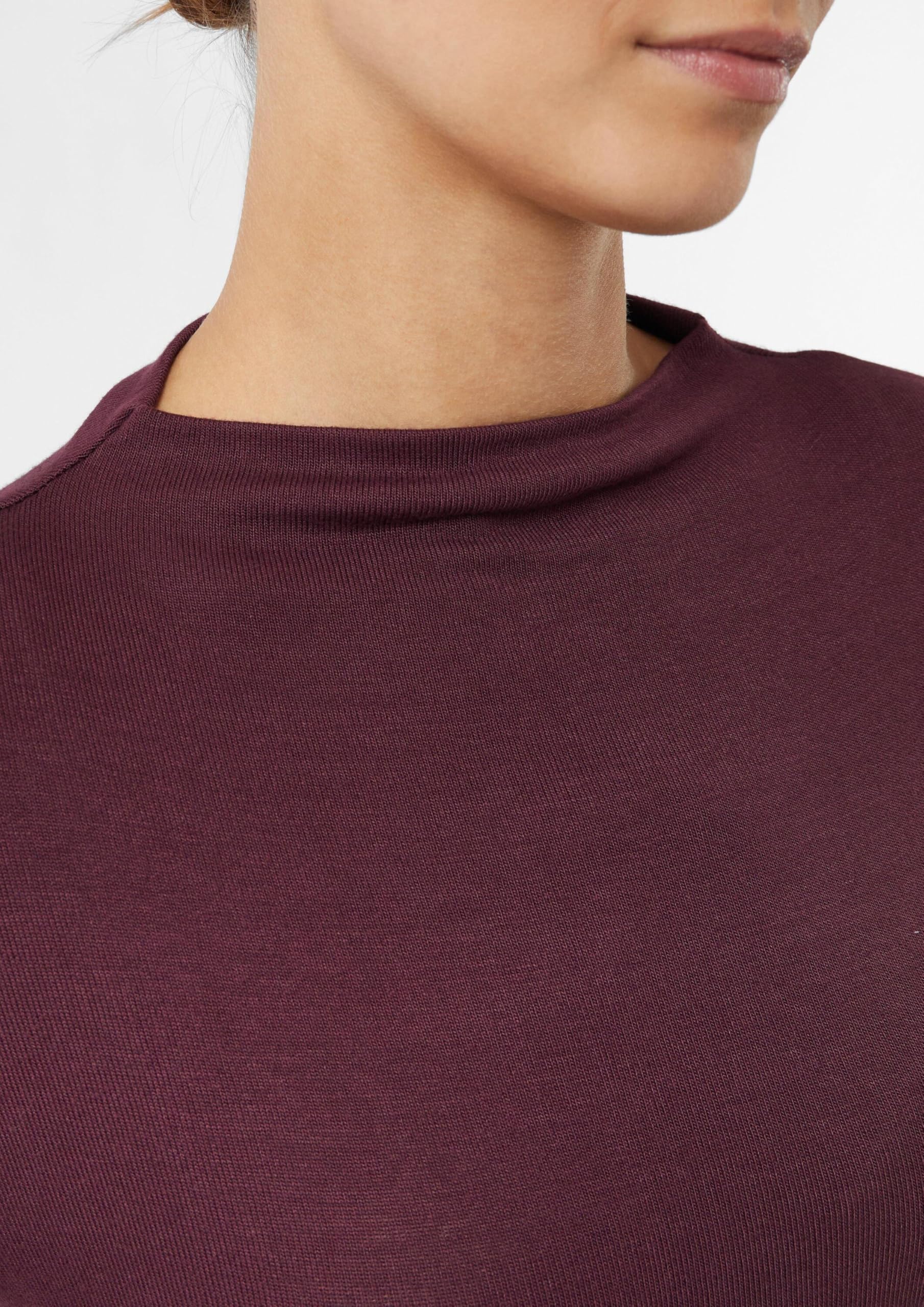 comma-langarmshirt-stehkragen-shirt-bordeaux-gr-44 image 4