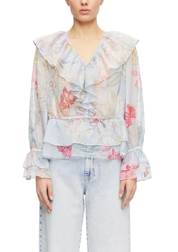 comma-bluse-chiffon-v-ausschnitt-volant-rmel-gr-34 image 8