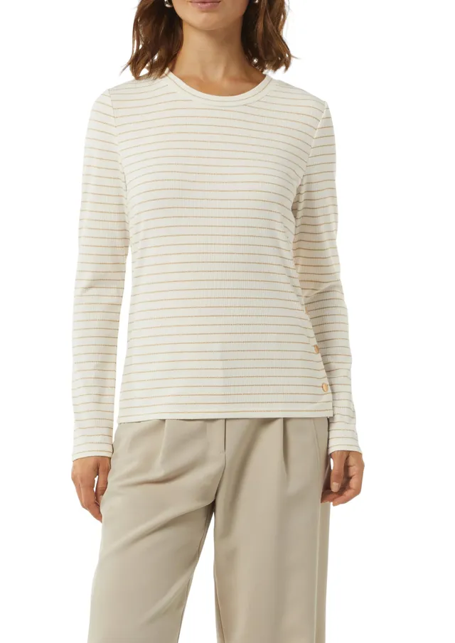 comma-langarmshirt-glitzergarn-streifen-damen-34-wei image 1
