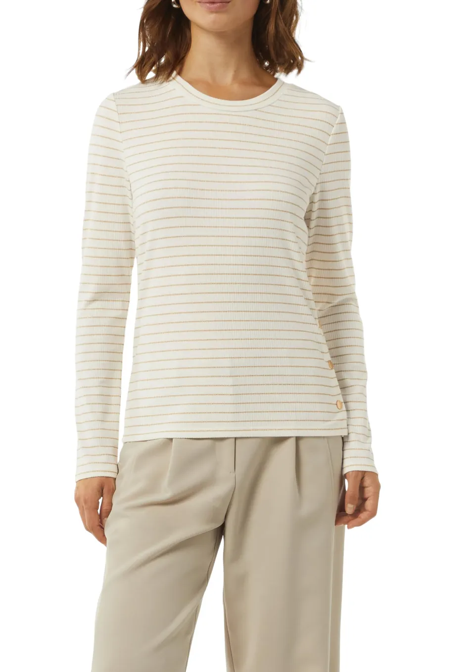 comma-langarmshirt-glitzergarn-streifen-damen-34-wei image 1