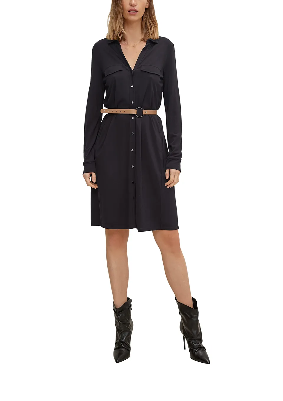 comma-kurz-kleid-damen-kleid-mit-stilkontrast image 1