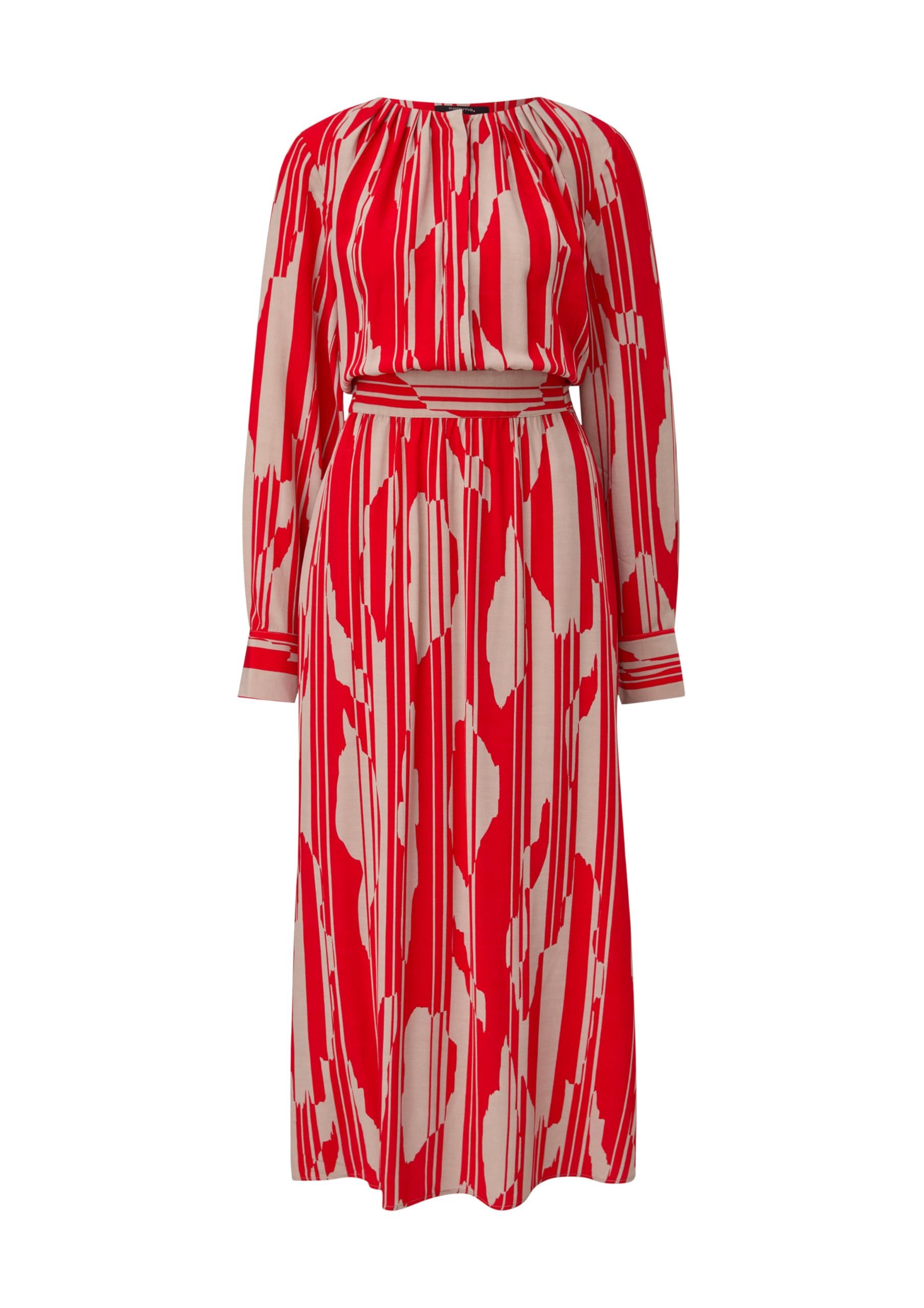 comma-maxikleid-damen-crepe-viskose-bindeg-rtel image 3