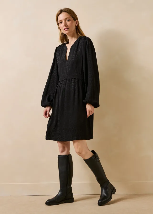la-f-e-marabout-e-gaeta-kleid-schwarz-jacquard-langarm image 1