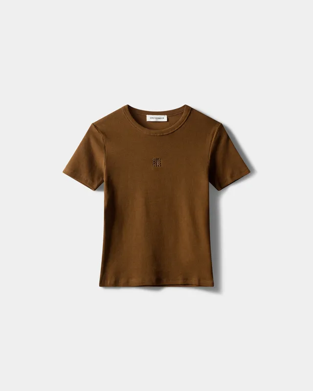 sofie-schnoor-women-blakesw-rib-baby-tee-t-shirt-maple-brown image 1