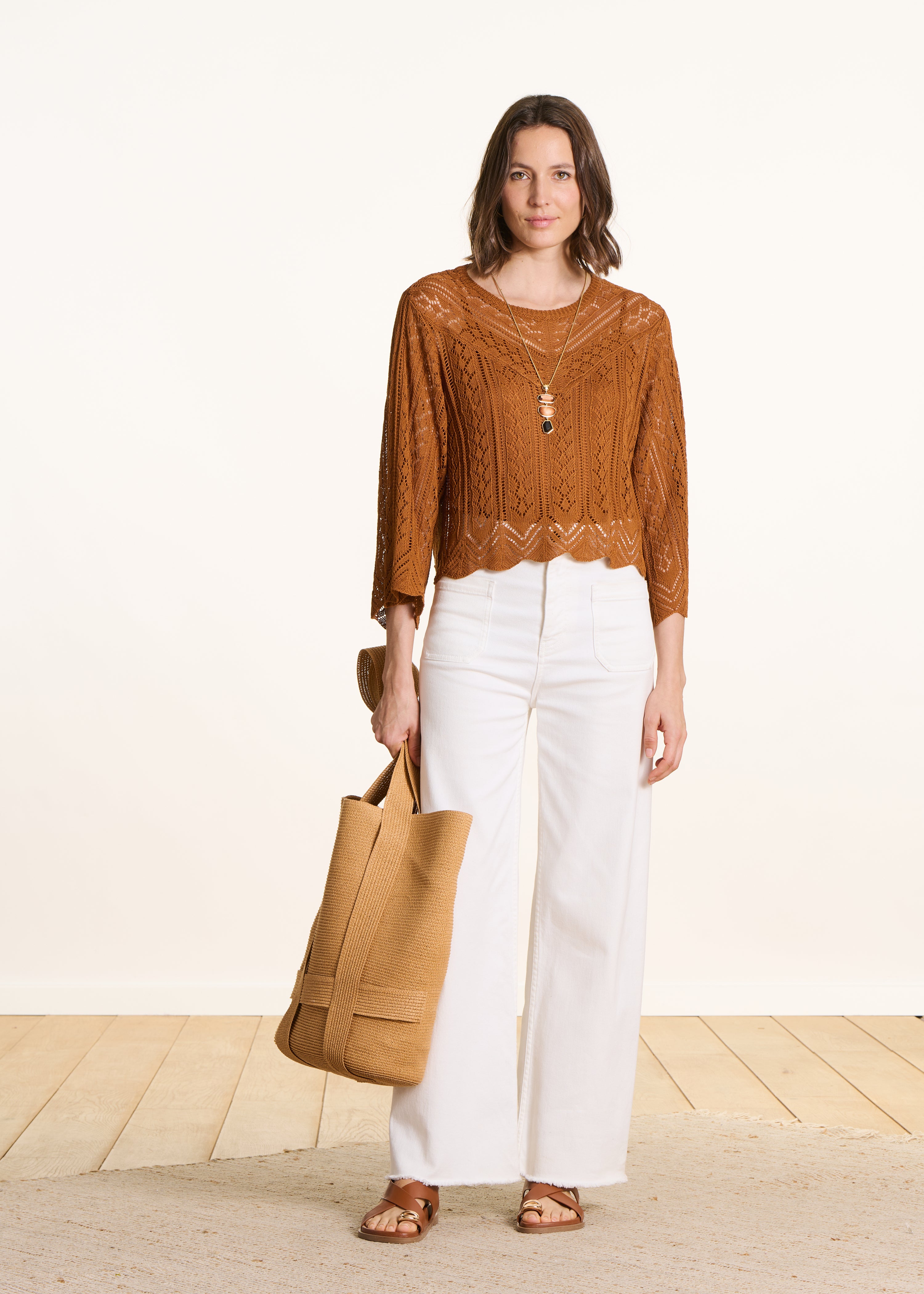 la-f-e-marabout-e-fabric-pullover-braun-ajour-kurz image 3