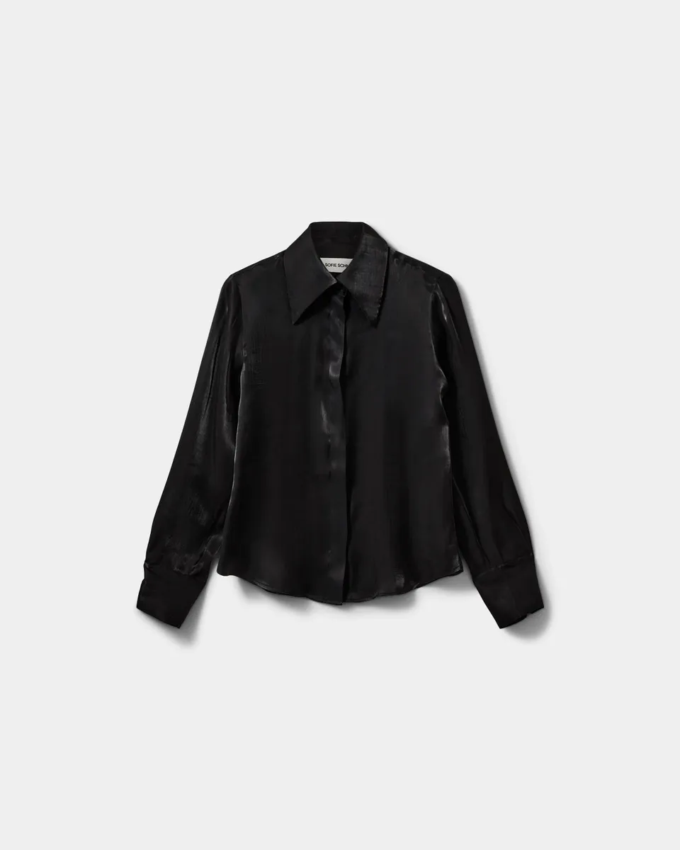sofie-schnoor-women-wallysw-fitted-shirt-bluse-schwarz-satin image 1