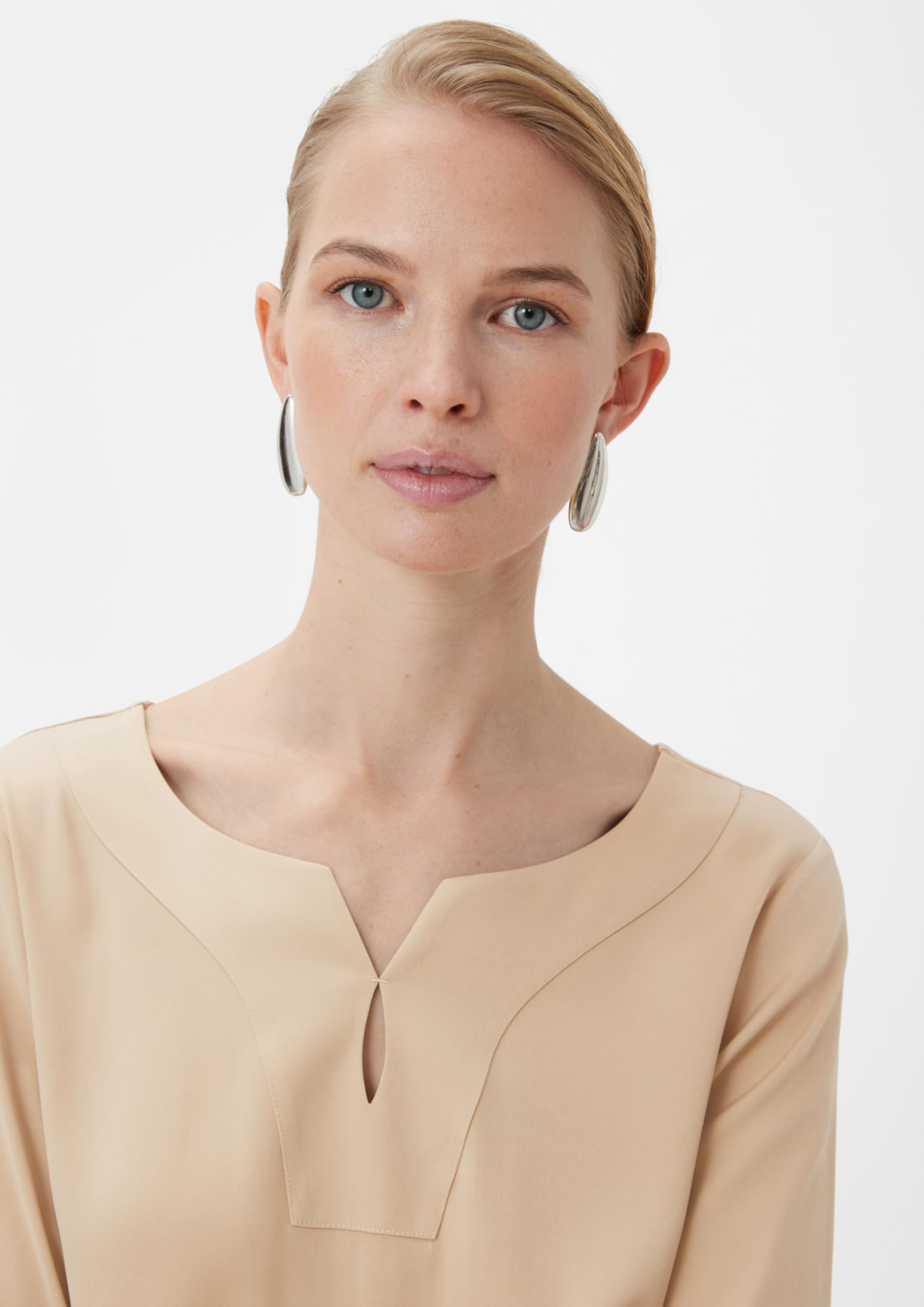 comma-satinbluse-mit-tunika-ausschnitt-bluse-gr-42-ozeanblau image 3