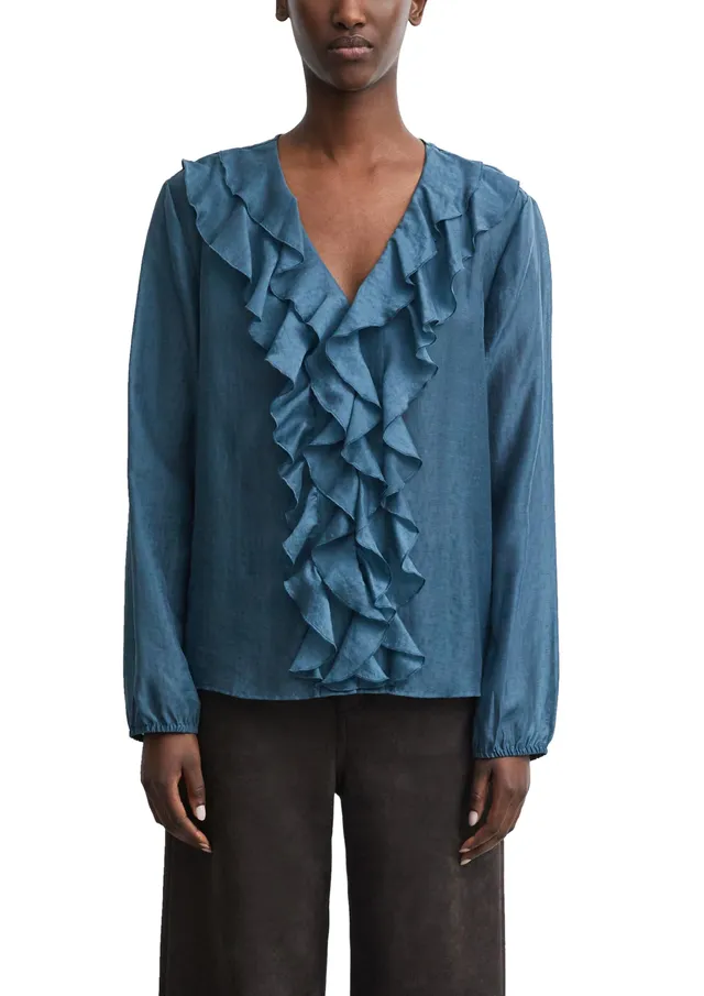 comma-blouses-bluse-jacquard-v-ausschnitt-gr-e-44 image 1