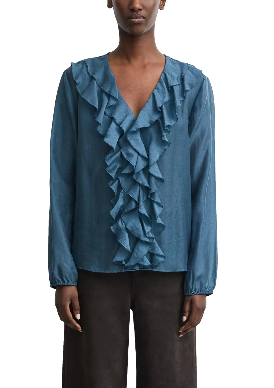 comma-blouses-bluse-jacquard-v-ausschnitt-gr-e-44 image 1