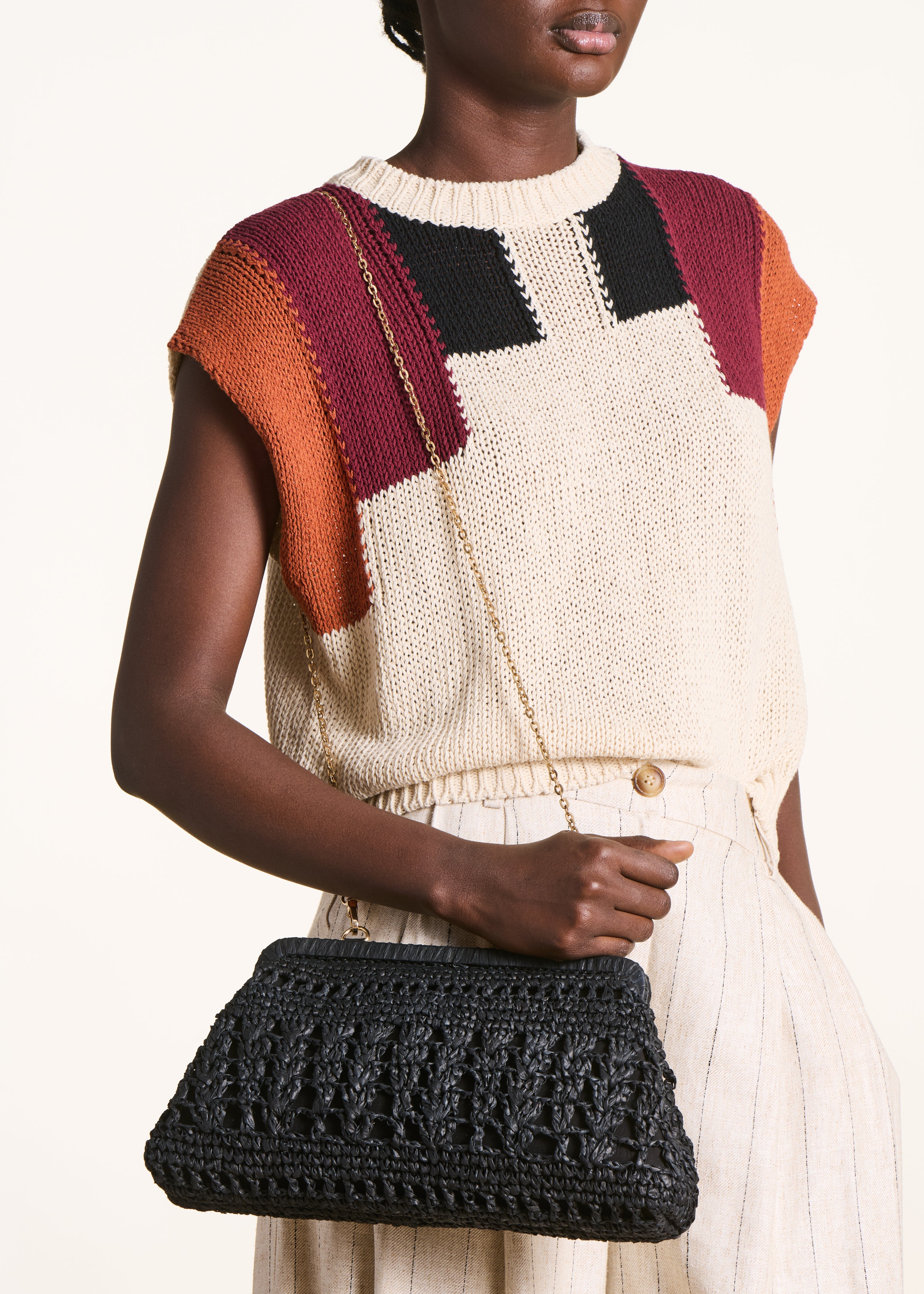 la-f-e-marabout-e-raffia-tasche-schwarz-umh-ngetasche image 1